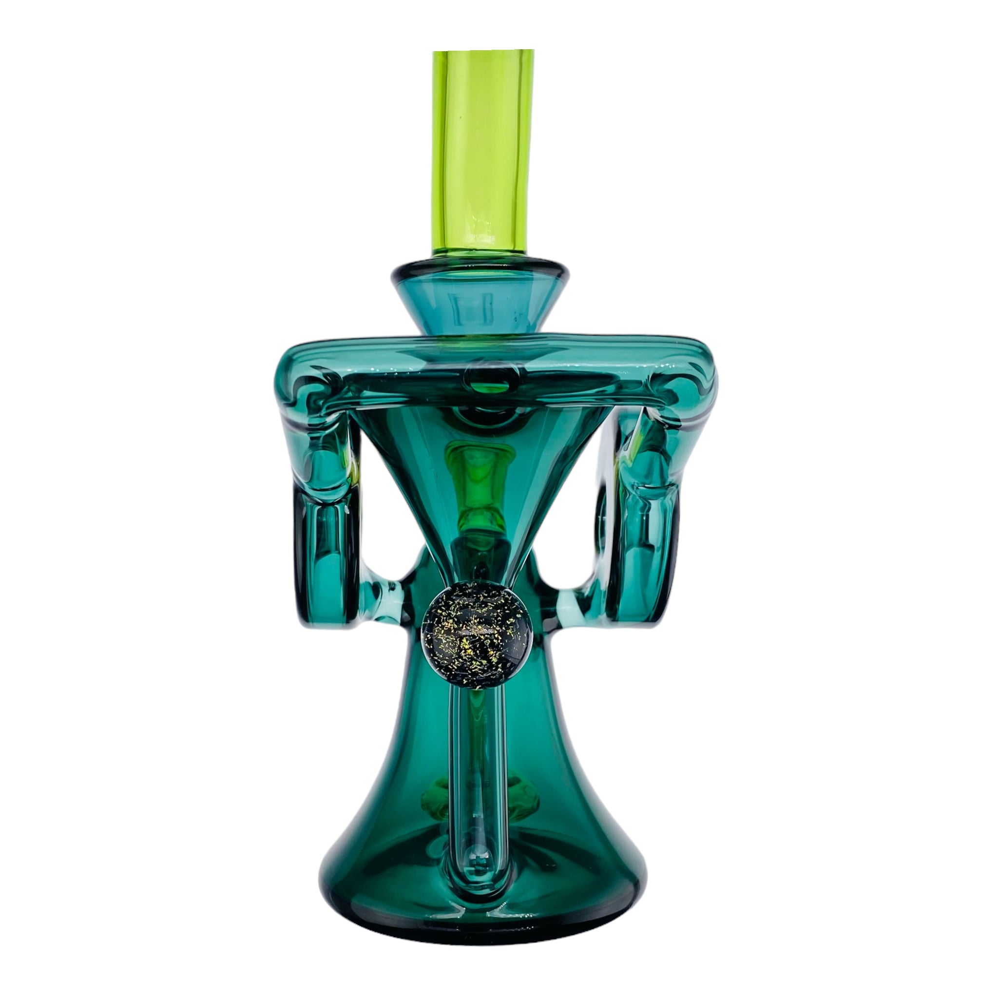 best cheap Green Double Uptake Recycler Glass Dab Rig