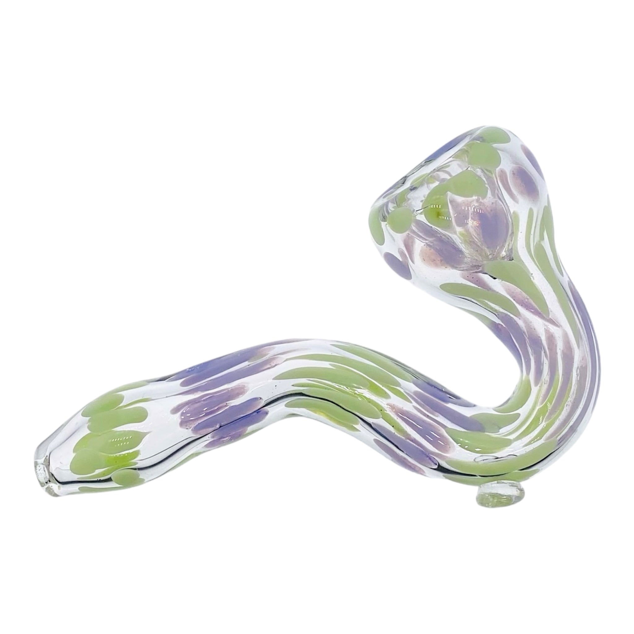 Purple and Green Spots Sherlock Glass Hand Pipe