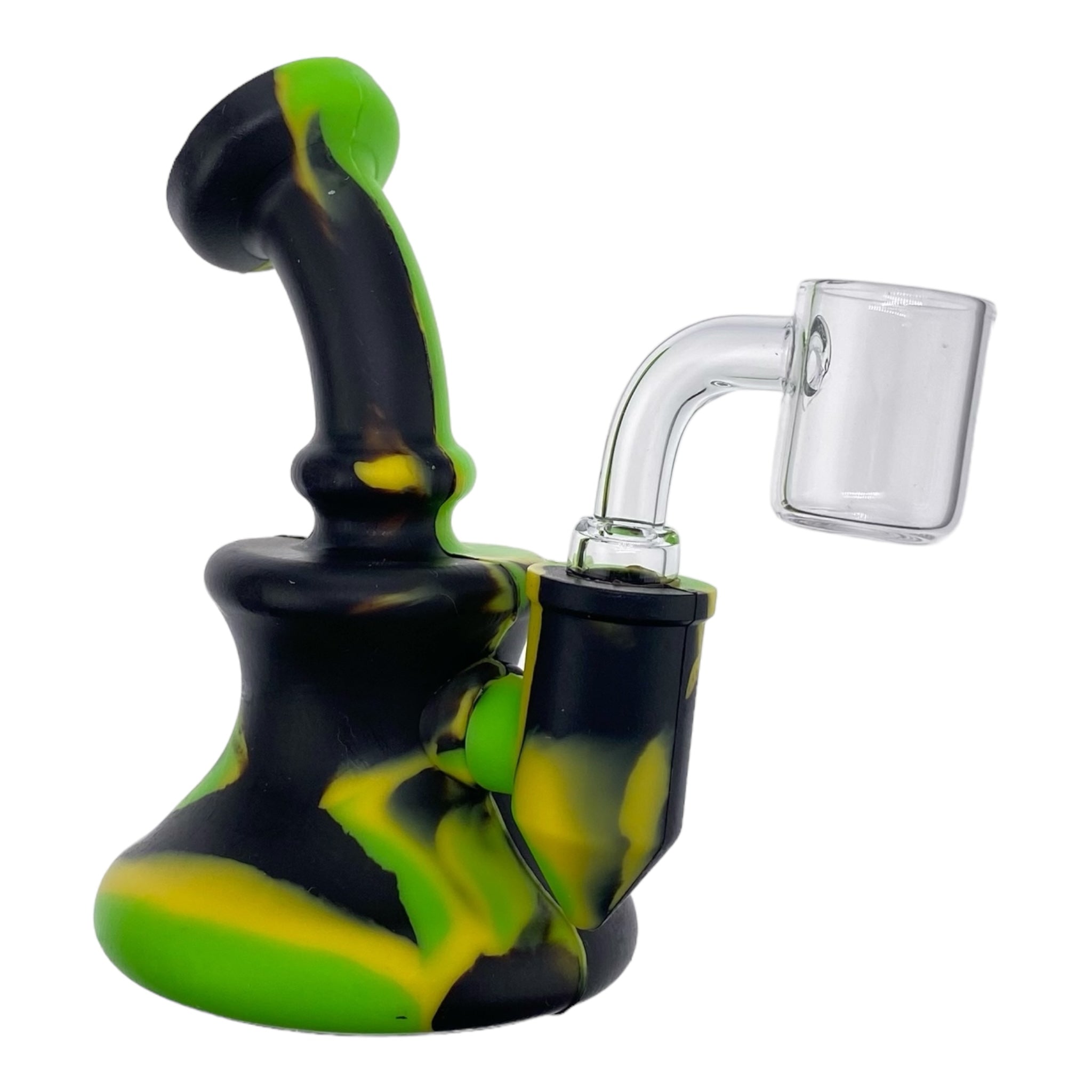 Mini Silicone Rubber Dab Rig Black, Yellow, Green