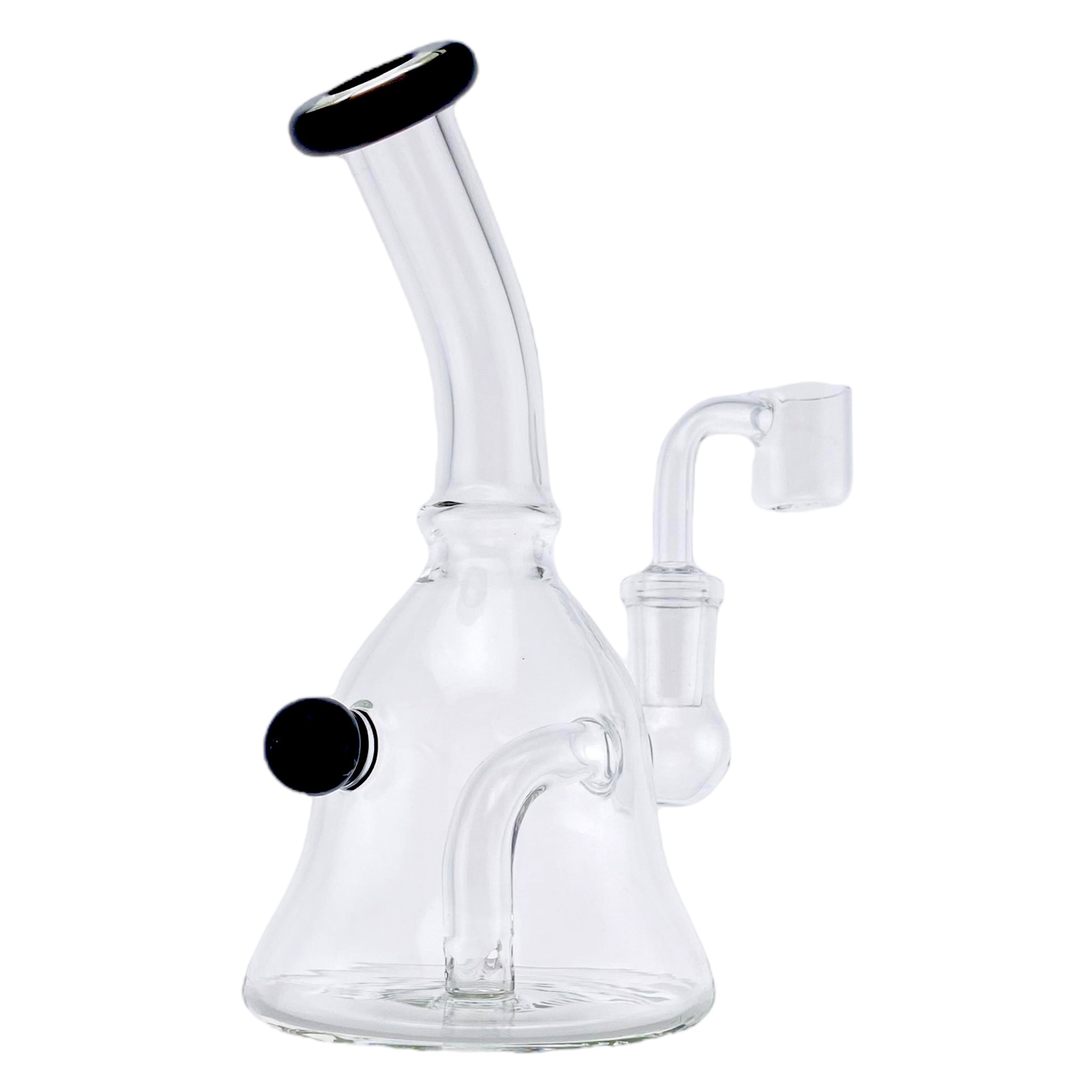 best cute cheap durable Mini Bell Shape Dab Rig With Black Mouthpiece And Marble
