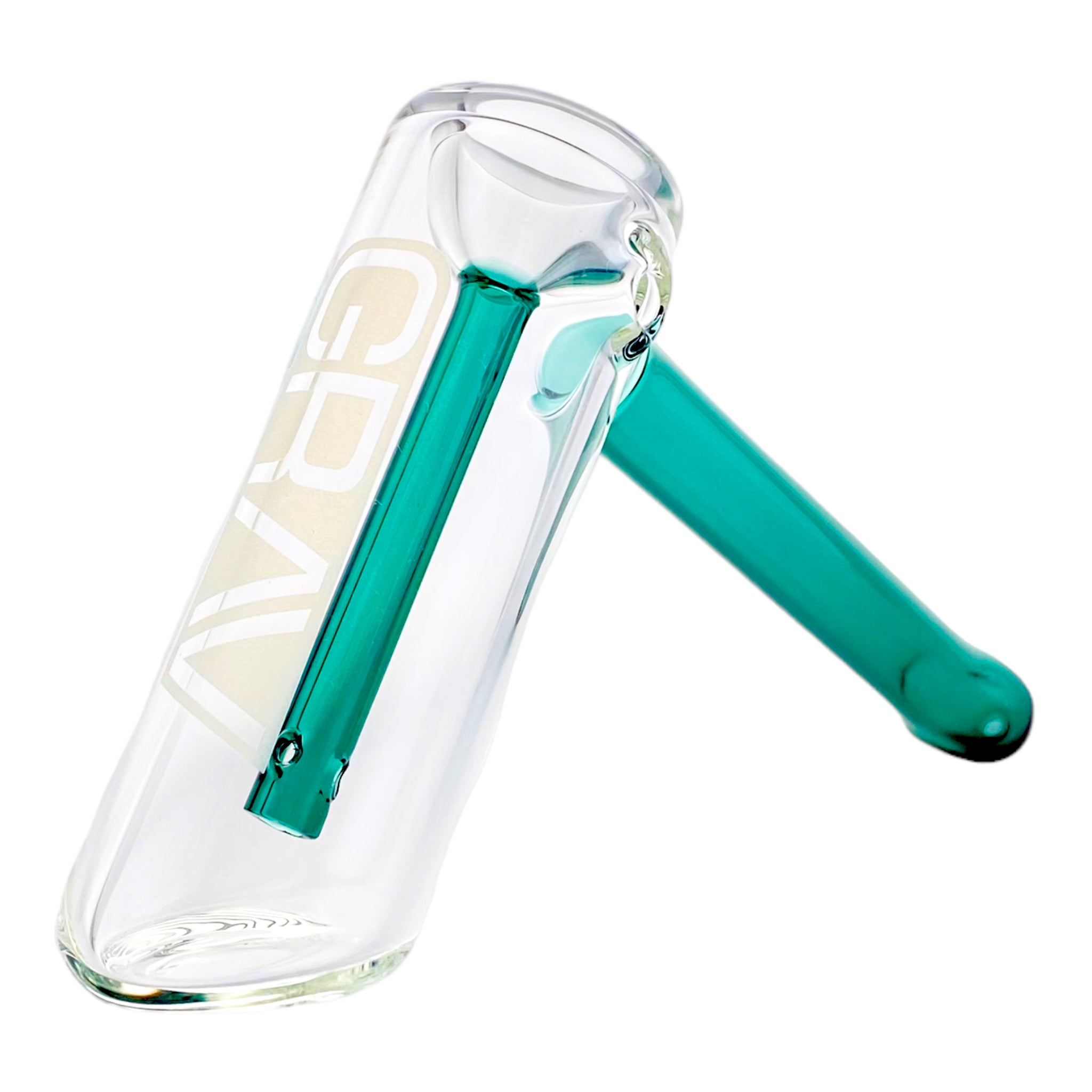 grav labs bubbler medium size with dark green downstem and mouthpiece