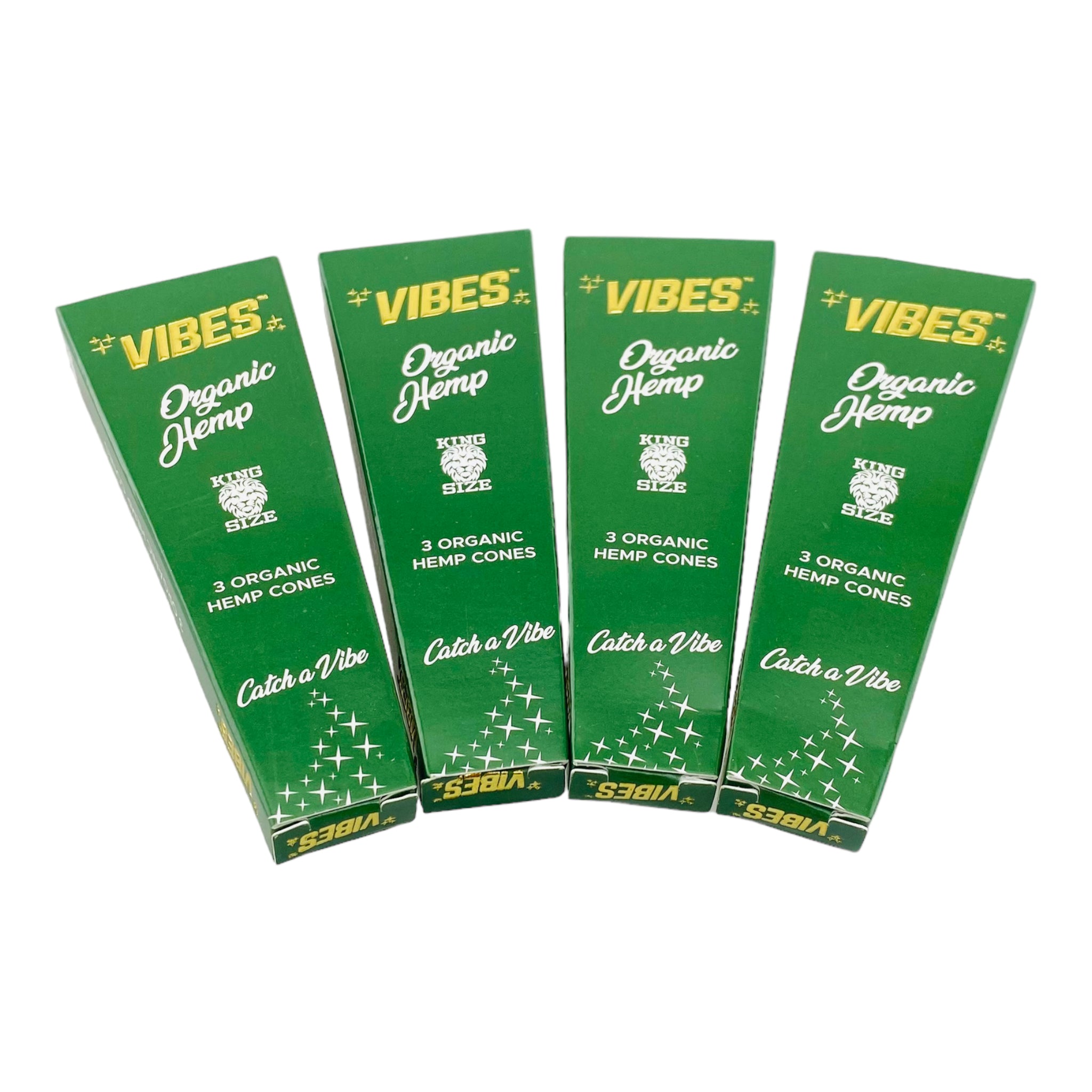 VIBES Organic Hemp King Size Cones - 4 Packs