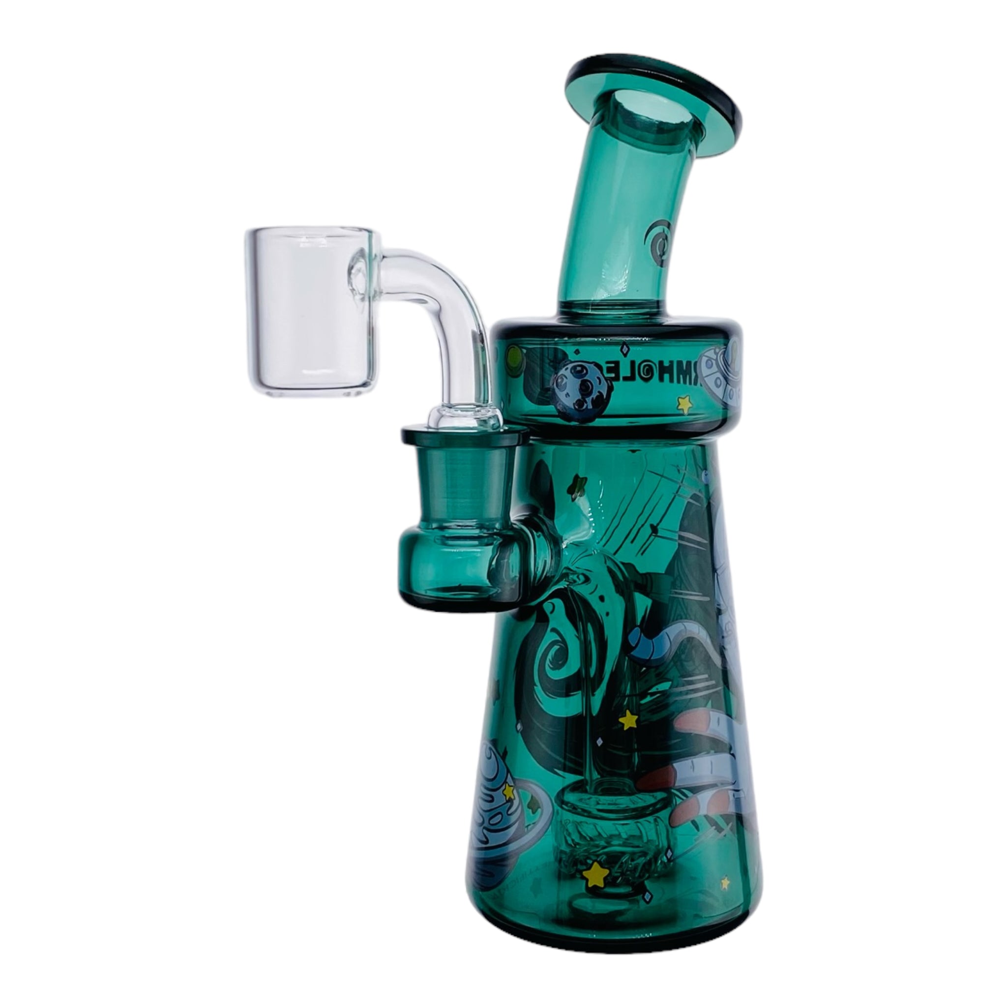Wormhole Glass - Space Trippin Green Dab Rig