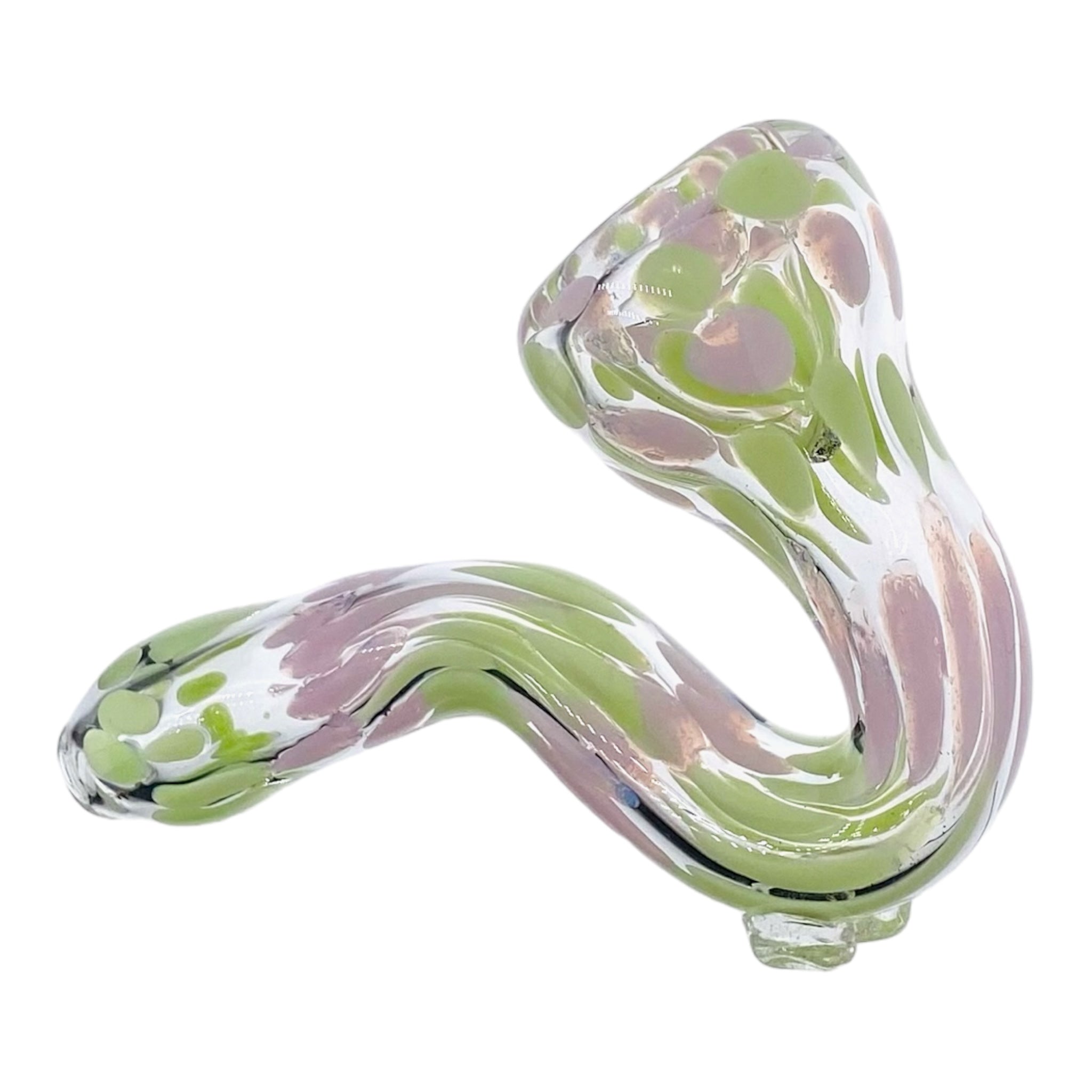 cute and girly Pink and Green Spots Sherlock Glass Hand Pipe