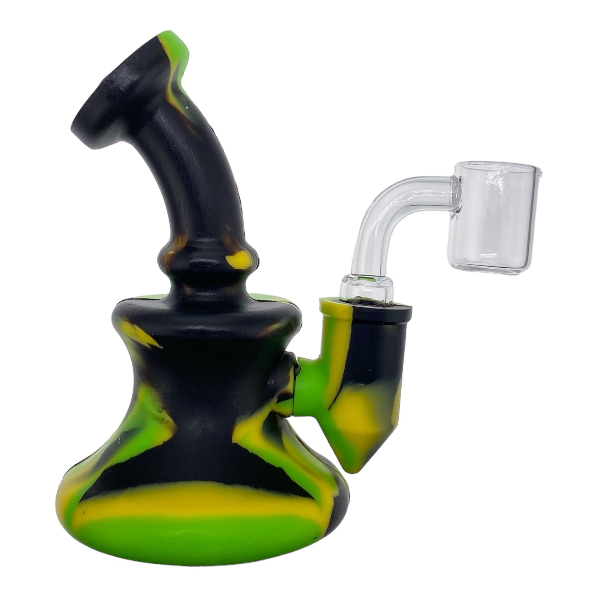 Mini Silicone Rubber Dab Rig Black, Yellow, Green