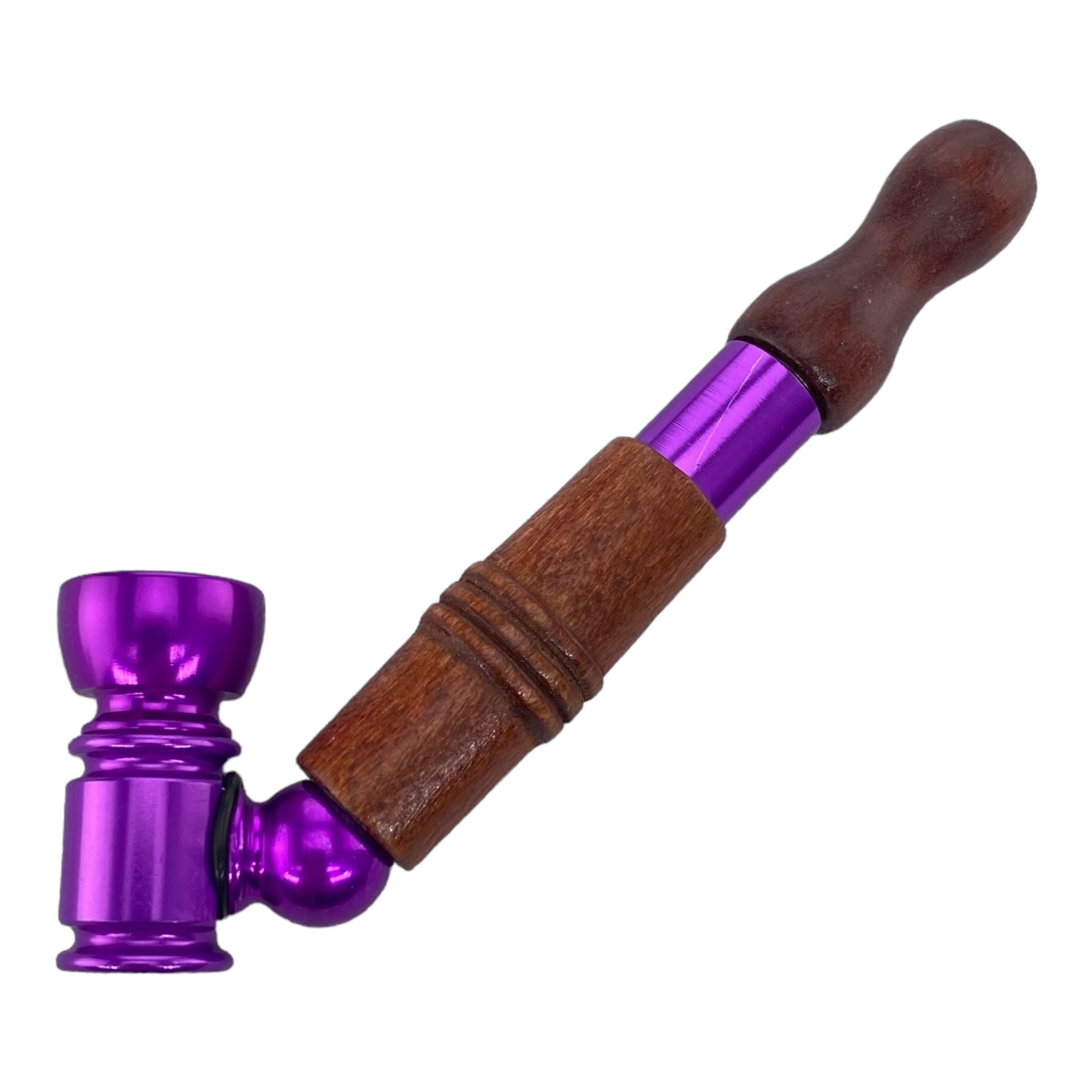 Metal Hand Pipes - Metal Sherlock With Wood Stem