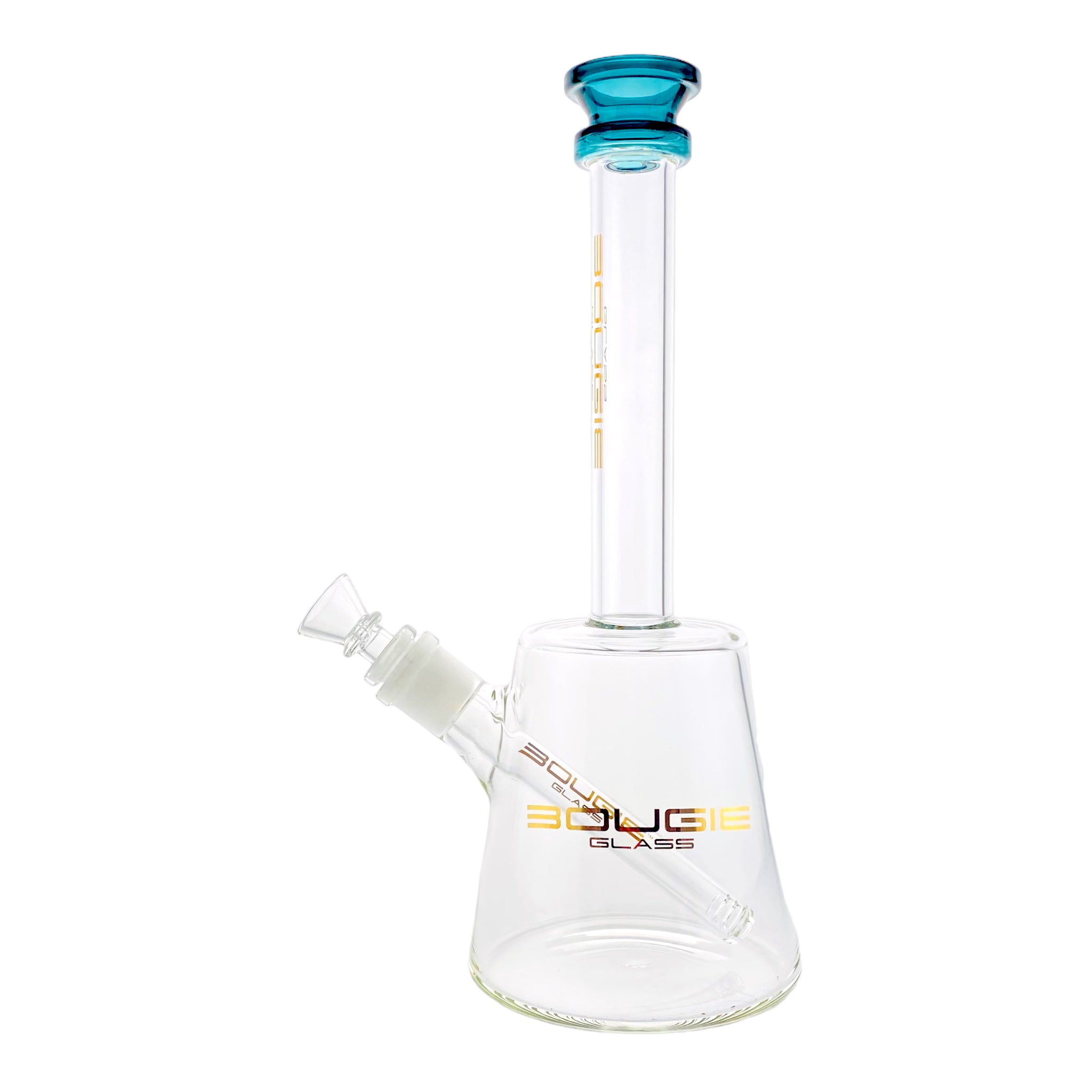Bougie Glass - Slanted Cylinder Bong With Dark Green Mouthpiece
