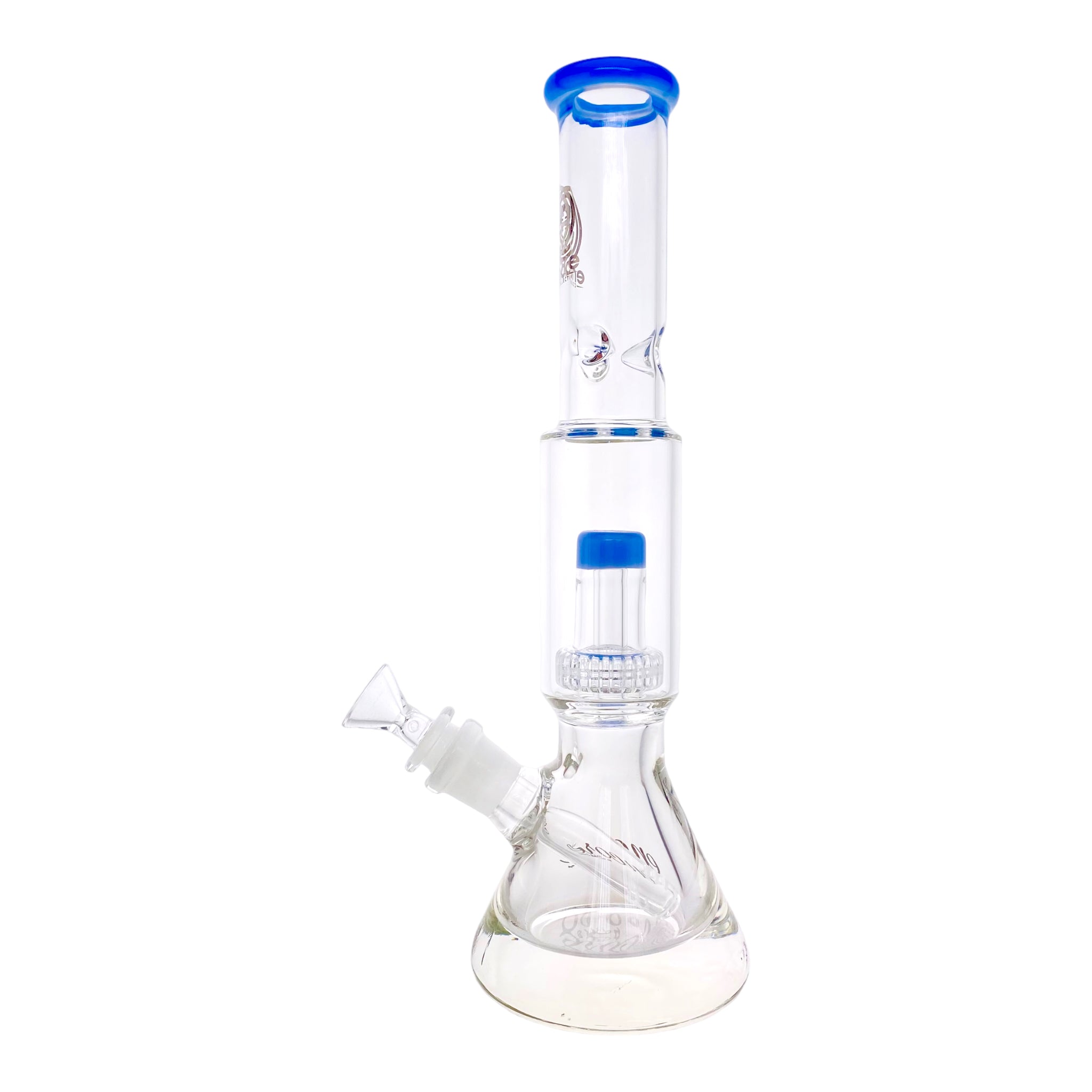 Encore Glass Beaker Base Bong With Perc & Extra Thick Base - Blue Milk