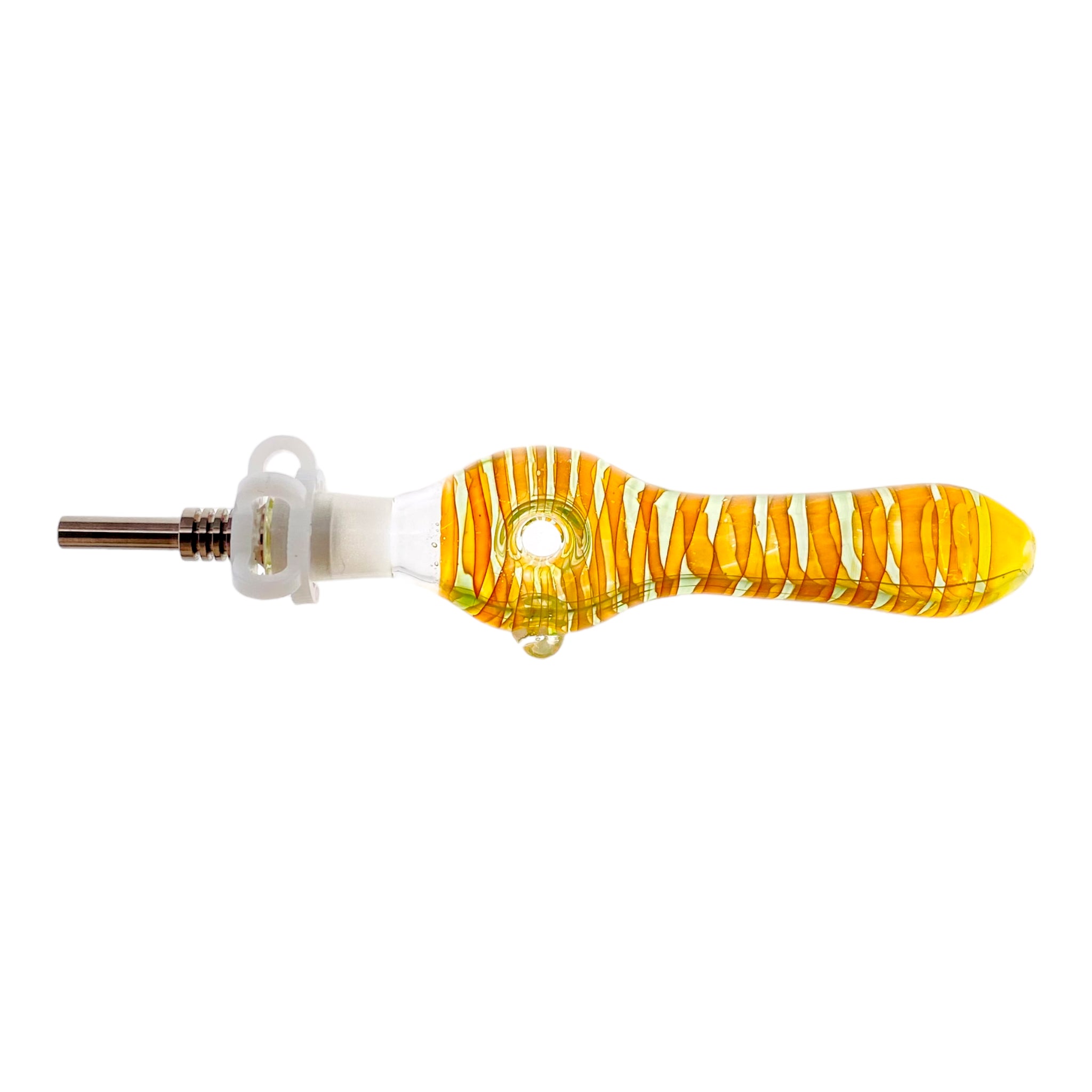 10mm Nectar Collector - Mini Glass Gold Fumed Donut With Titanium Tip