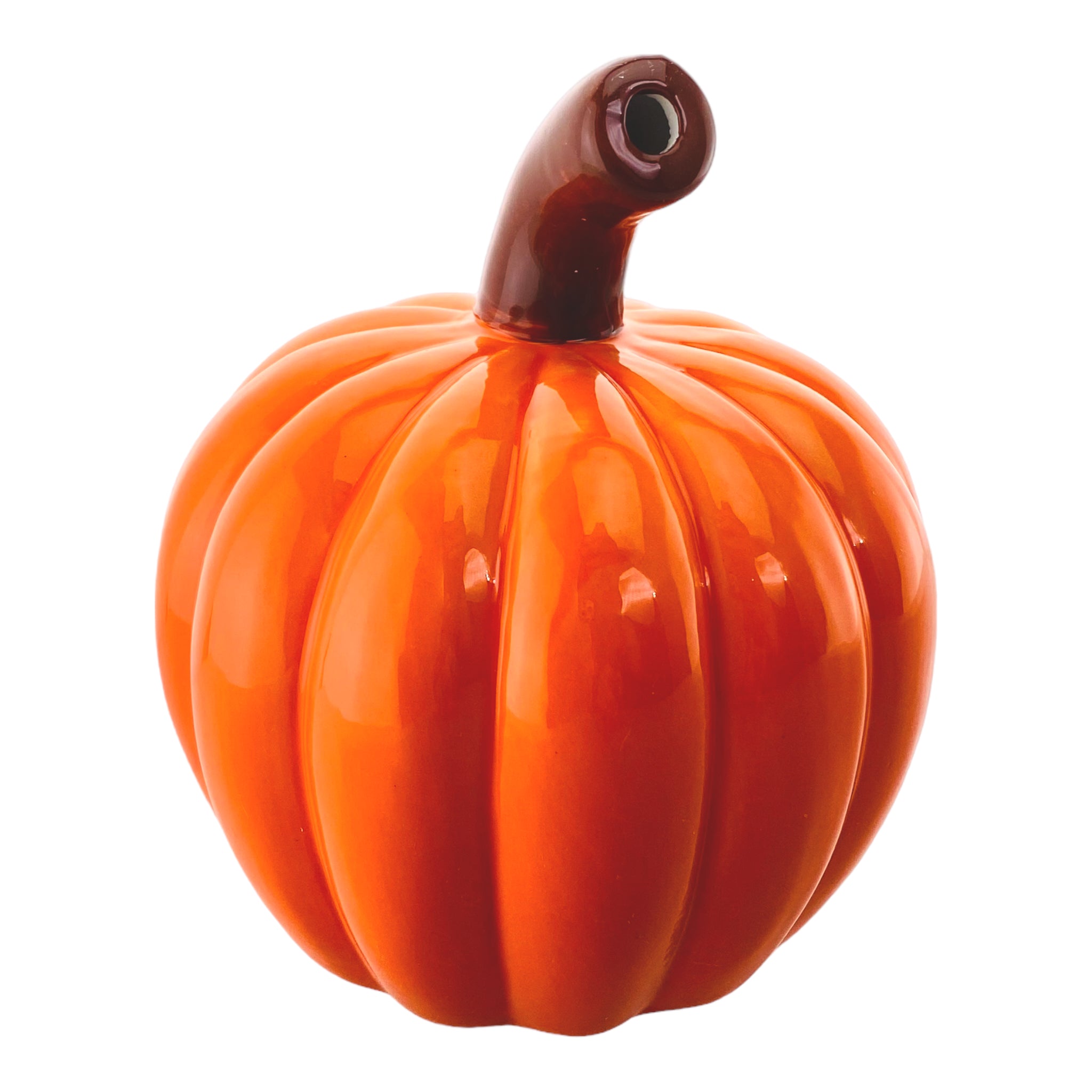 Ceramic Jack-O-Lantern Pumpkin Hand Pipe