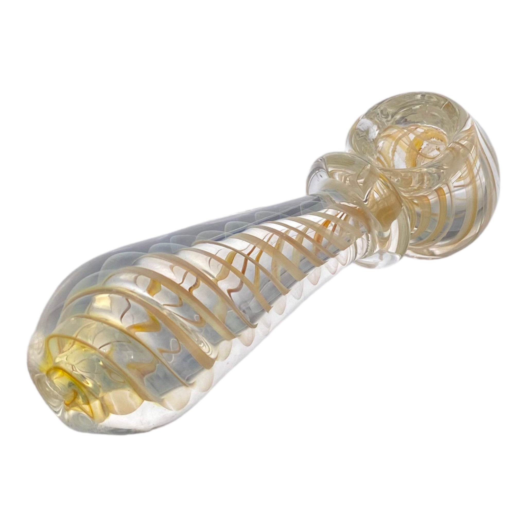 cheap cute Inside Out Yellow Color Changing Glass Spoon Pipe With Fuming Twist