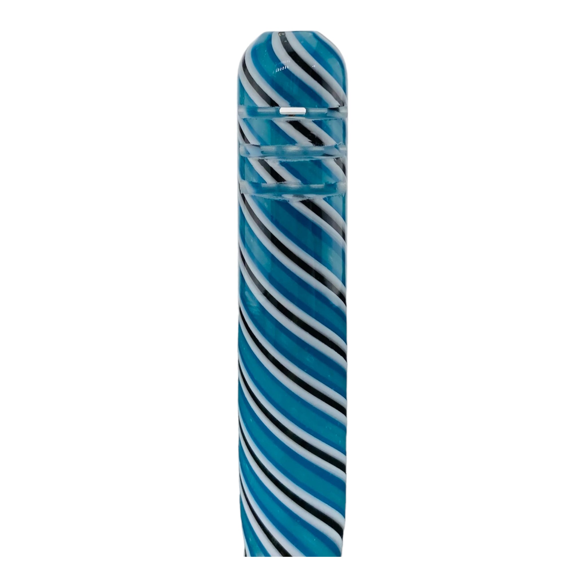 3.5 Inch 14mm - 10mm Downstem For Glass Bong With Blue And White Linework