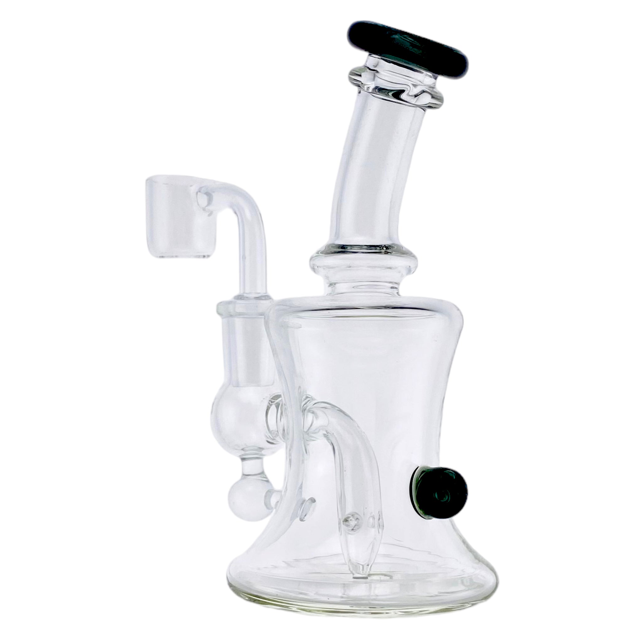 Mini Dab Rig With Shadow Black Mouthpiece And Marble
