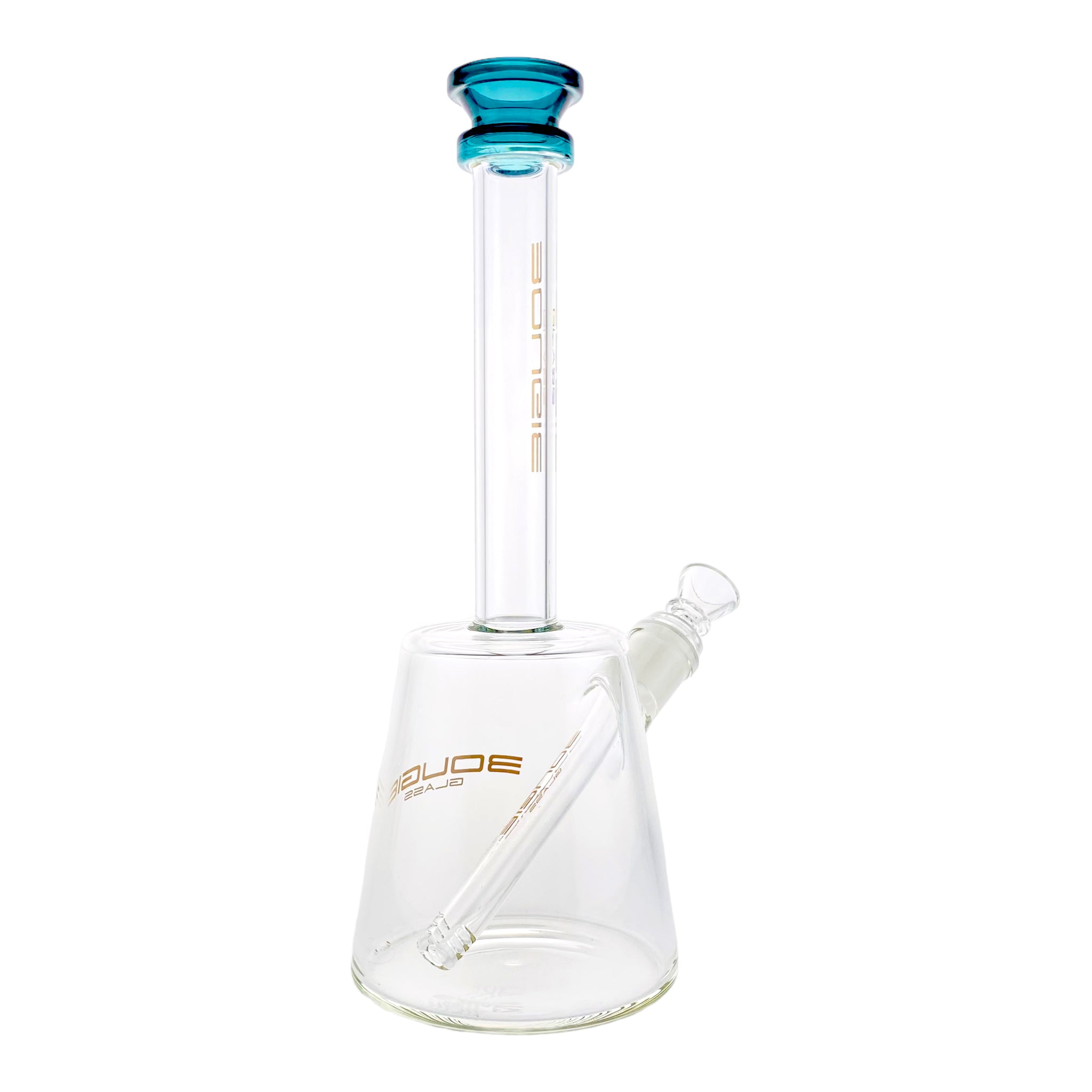 Bougie Glass - Slanted Cylinder Bong With Dark Green Mouthpiece