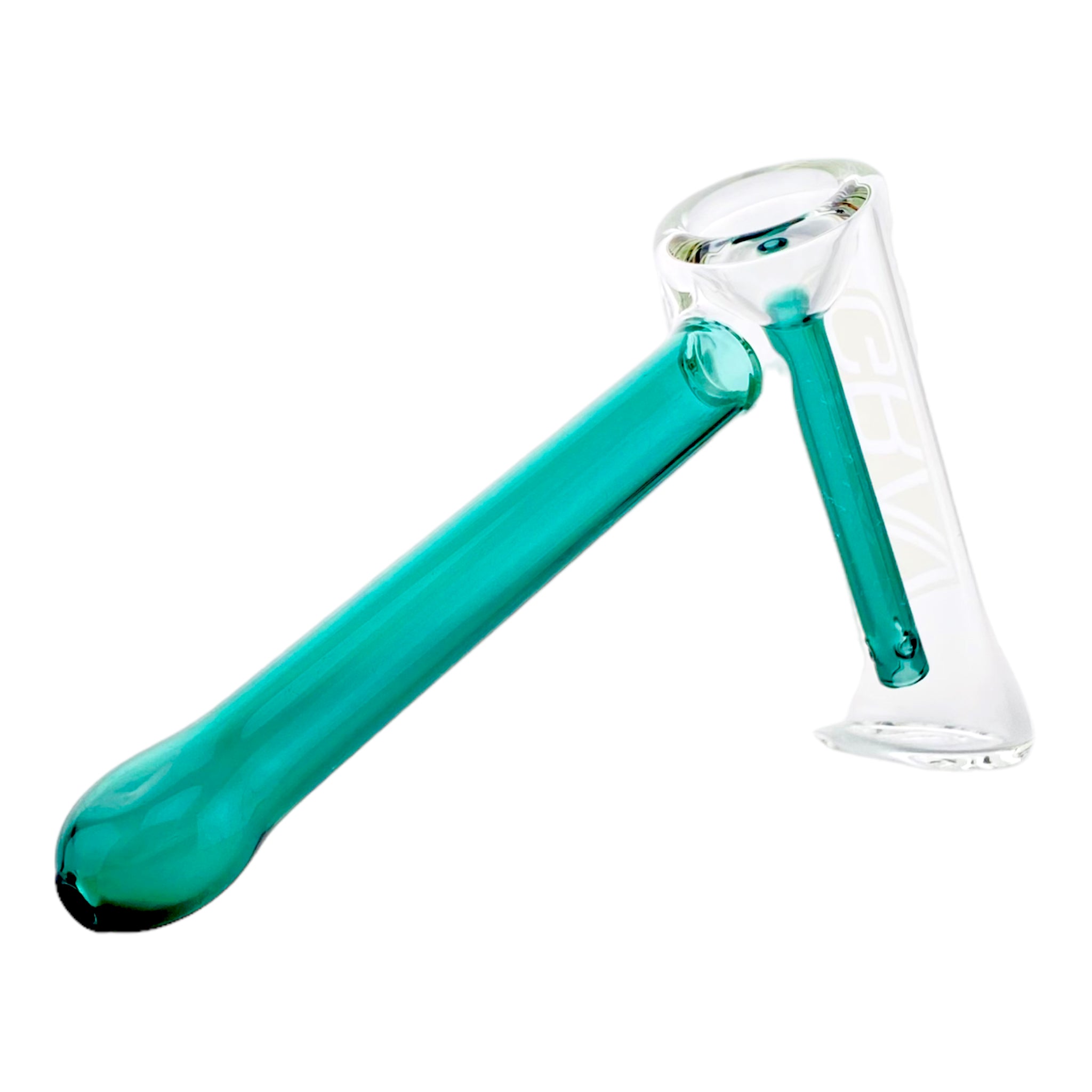 grav labs bubbler medium size with dark green downstem and mouthpiece