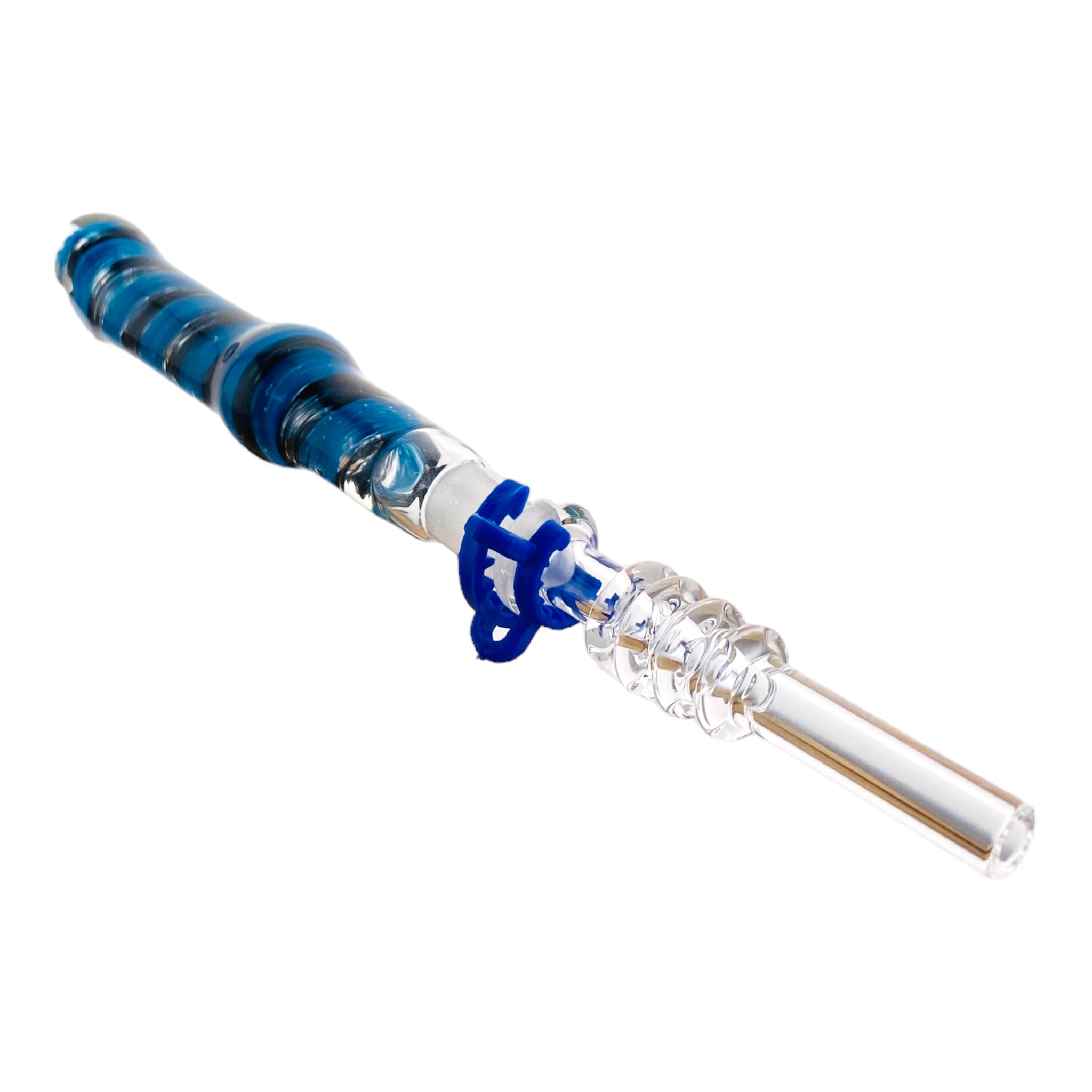 10mm Nectar Collector - Blue And Black Inside Out With 10mm Quartz Tip