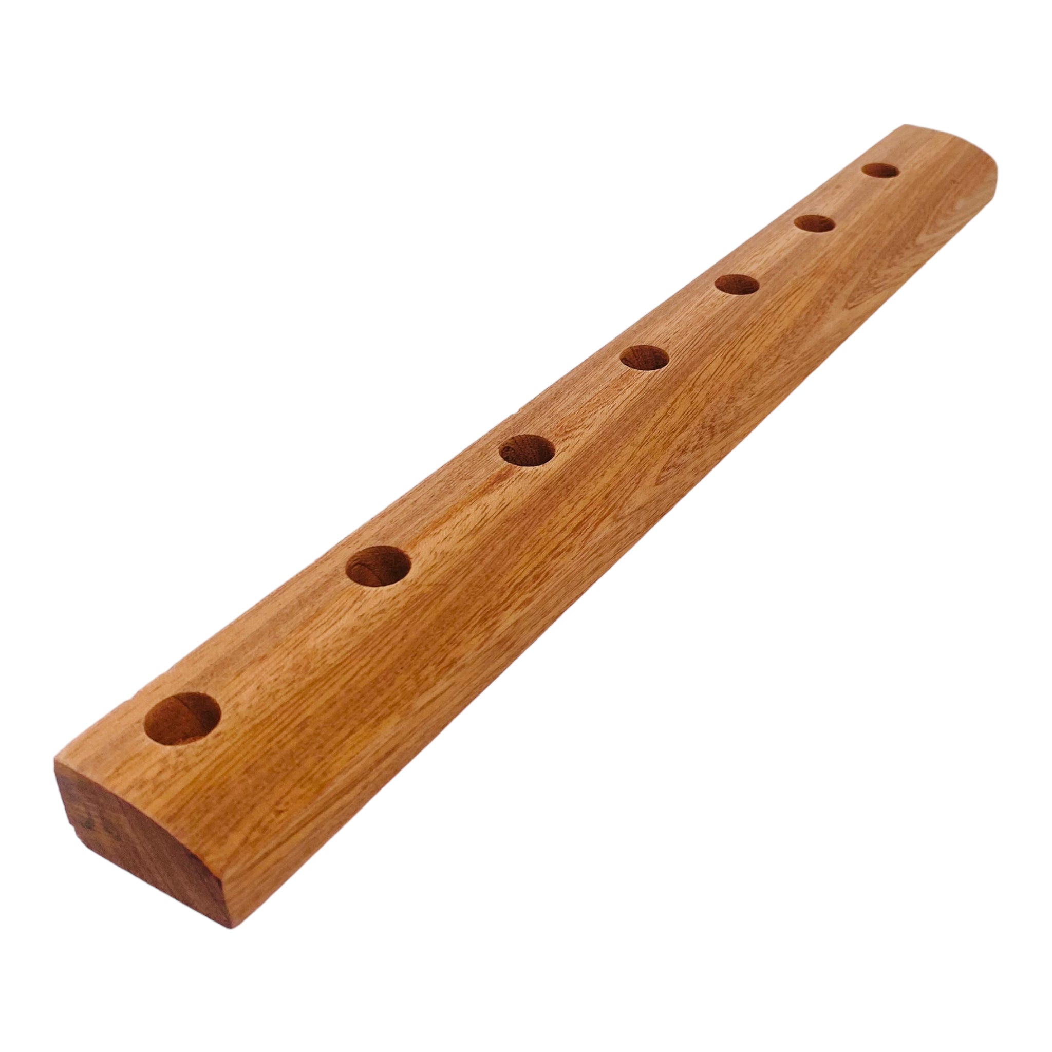 7 Hole Wood Display Stand Holder For 14mm Bong Bowl Pieces Or Quartz Bangers - Mahogany