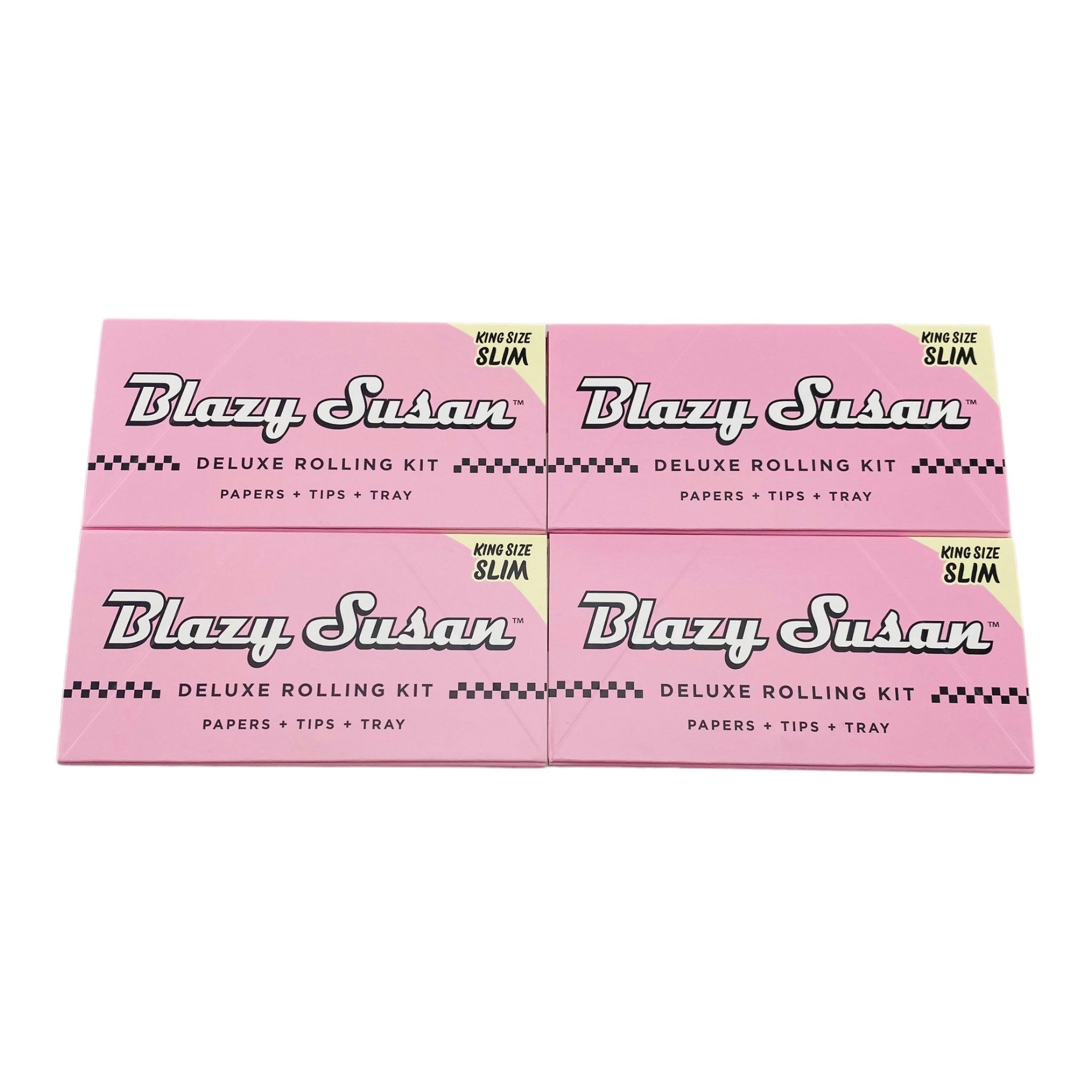 Blazy Susan Pink Deluxe Rolling Kit King Size Slim 4-pack