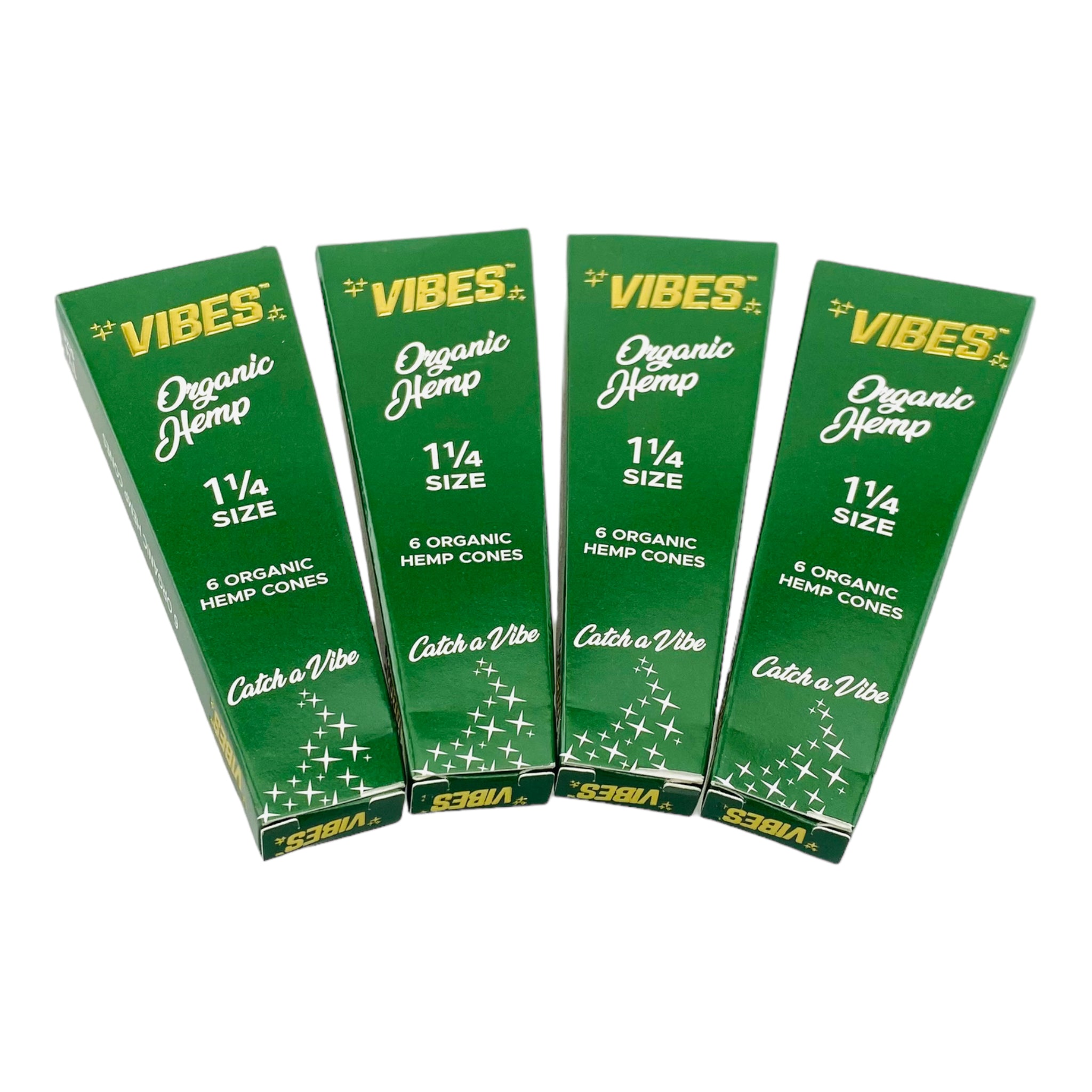 VIBES Organic Hemp 1-1/4 Cones - 4 Packs