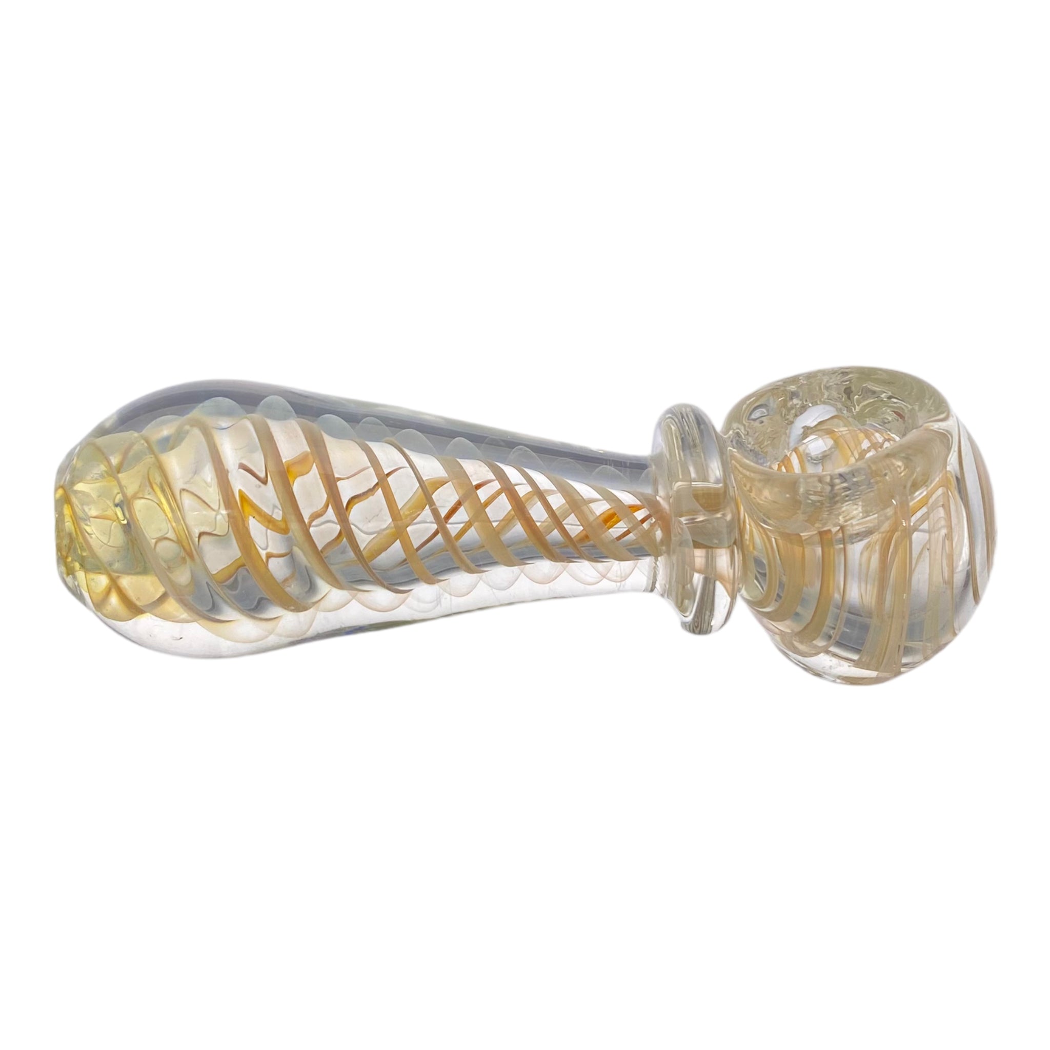 cheap cute Inside Out Yellow Color Changing Glass Spoon Pipe With Fuming Twist