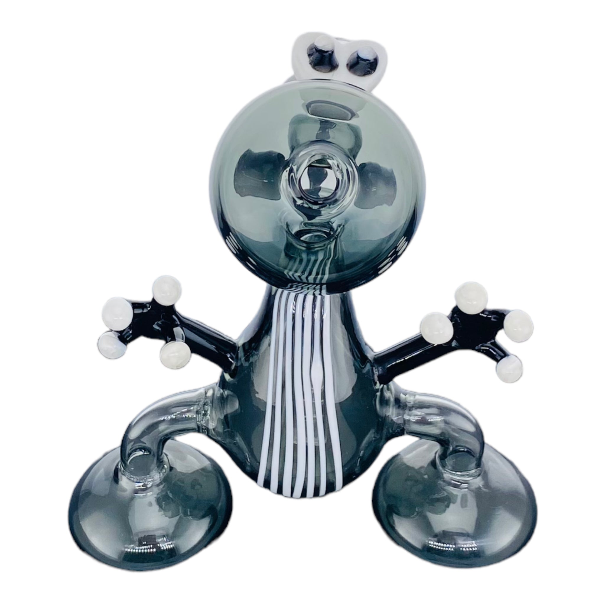 cute girly Shadow Black Yoshi Dab Rig With White Linework