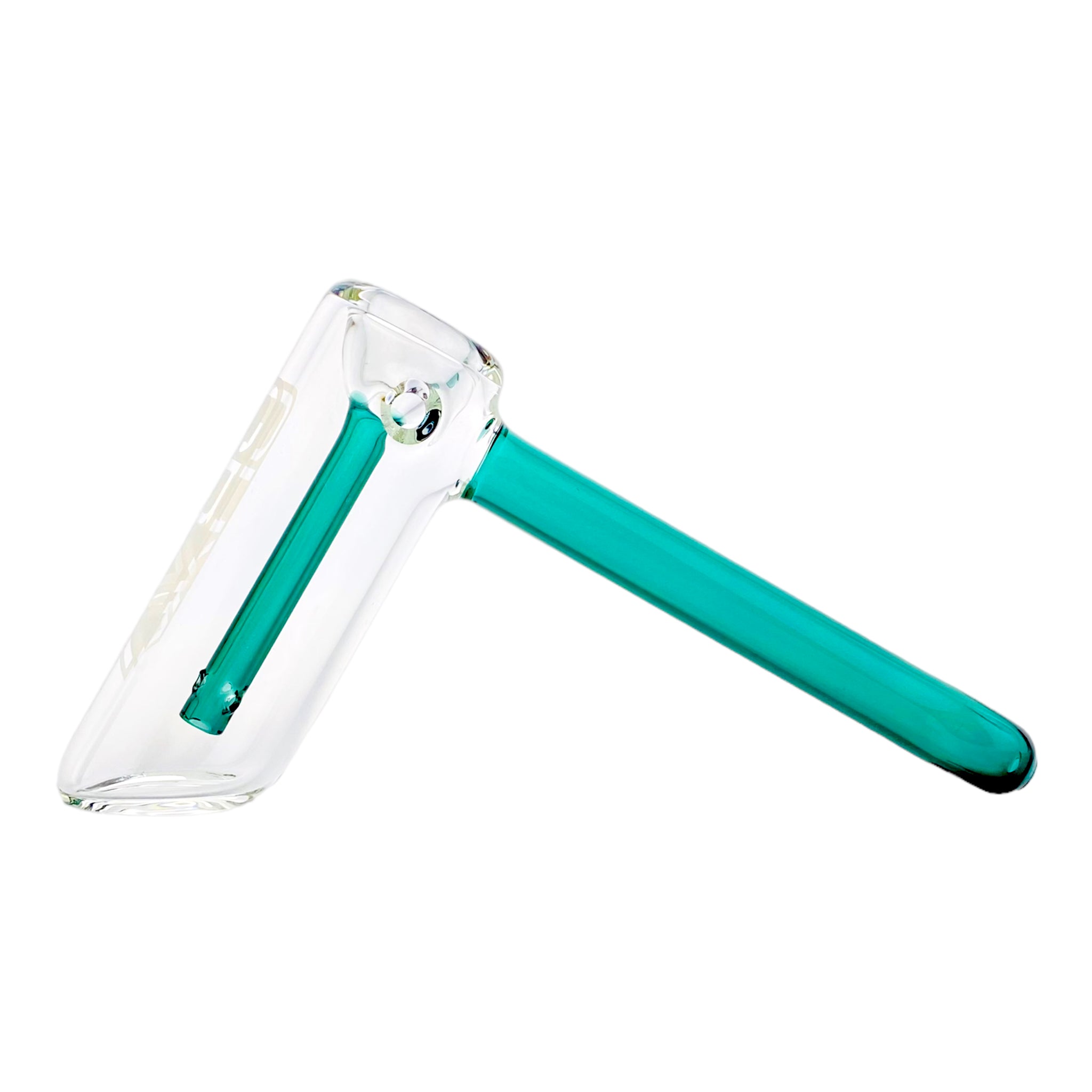 grav labs bubbler medium size with dark green downstem and mouthpiece