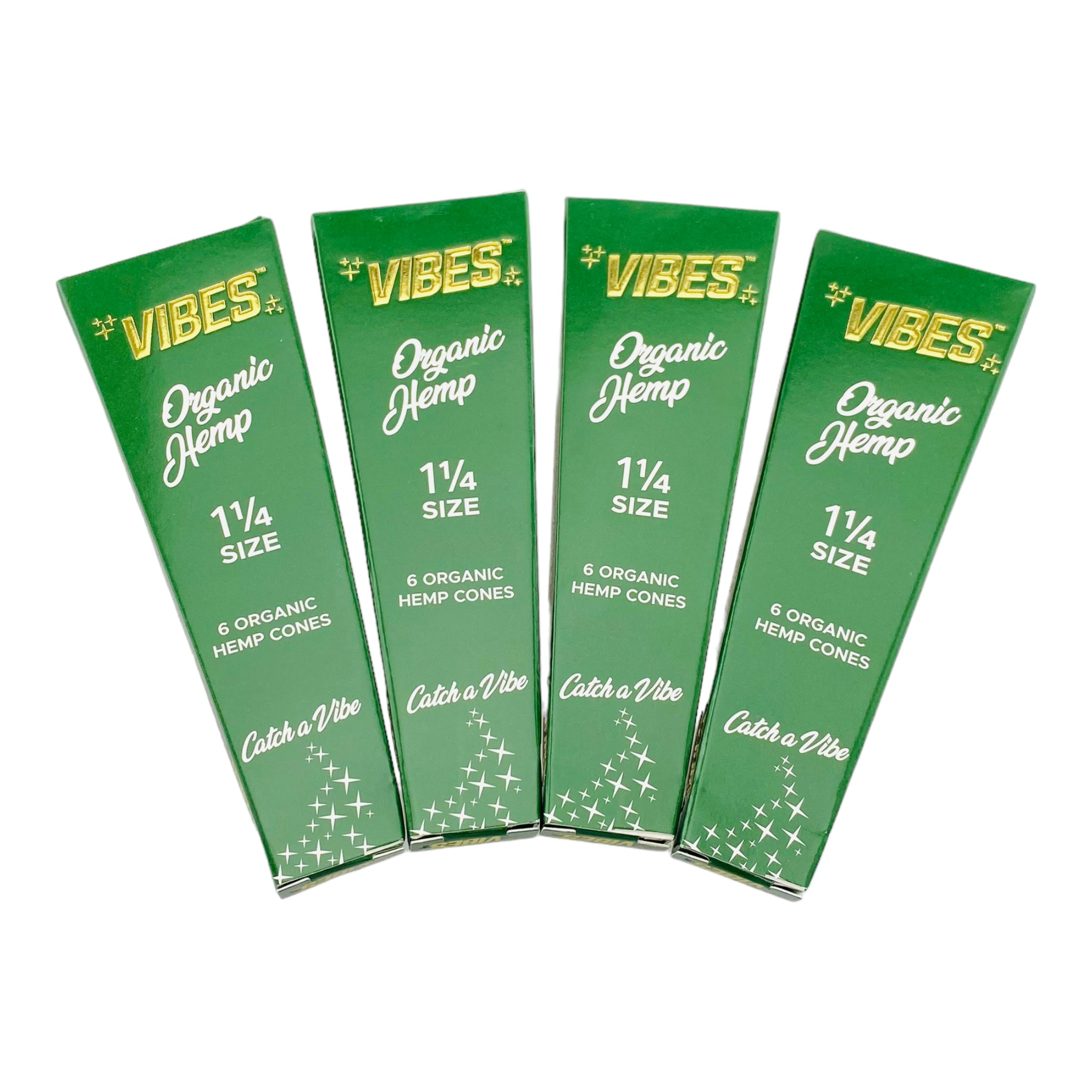 VIBES Organic Hemp 1-1/4 Cones - 4 Packs
