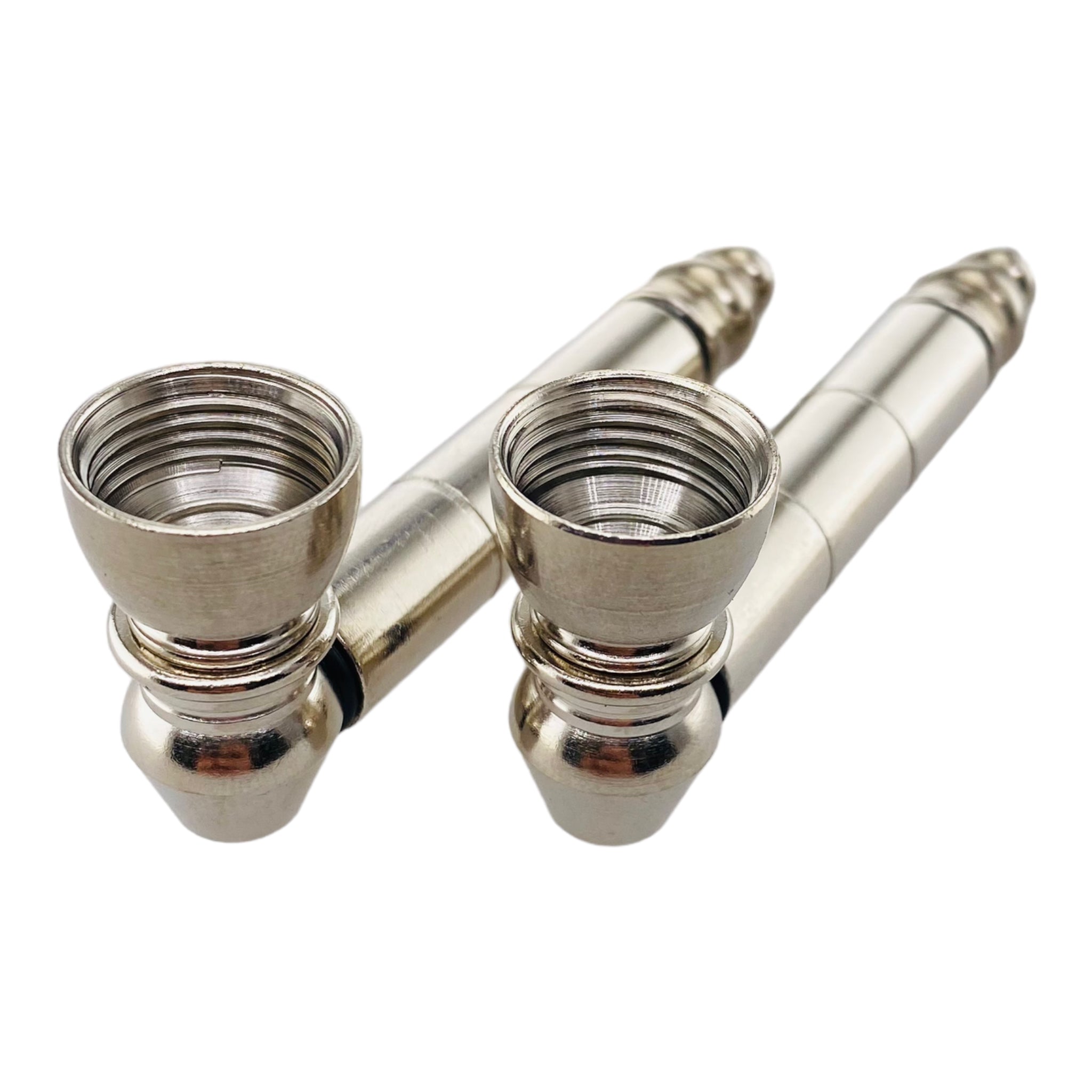 bundle of two metal smoking pipes and 10 screens