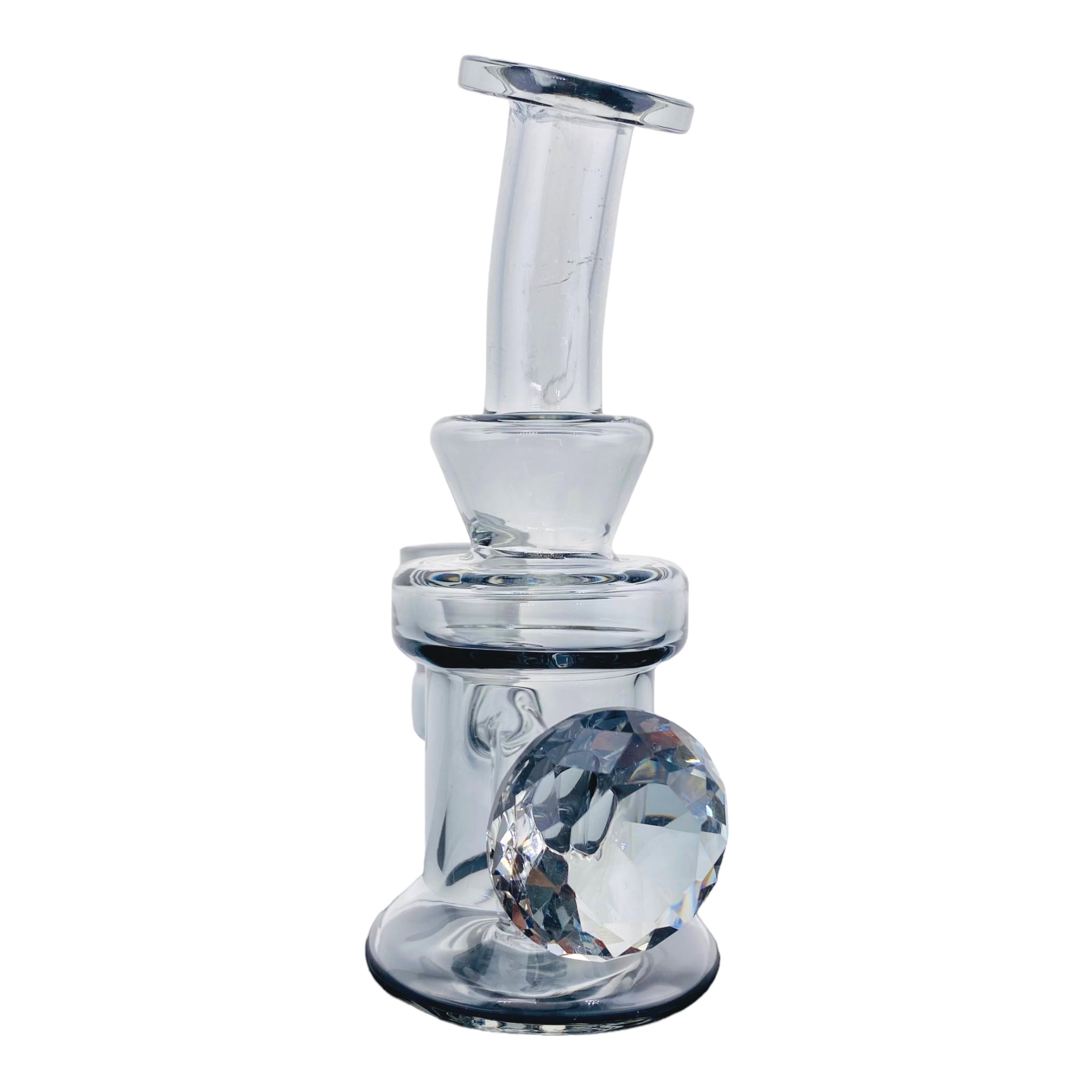 Shadow Black Mini Dab Rig With Faceted Diamond