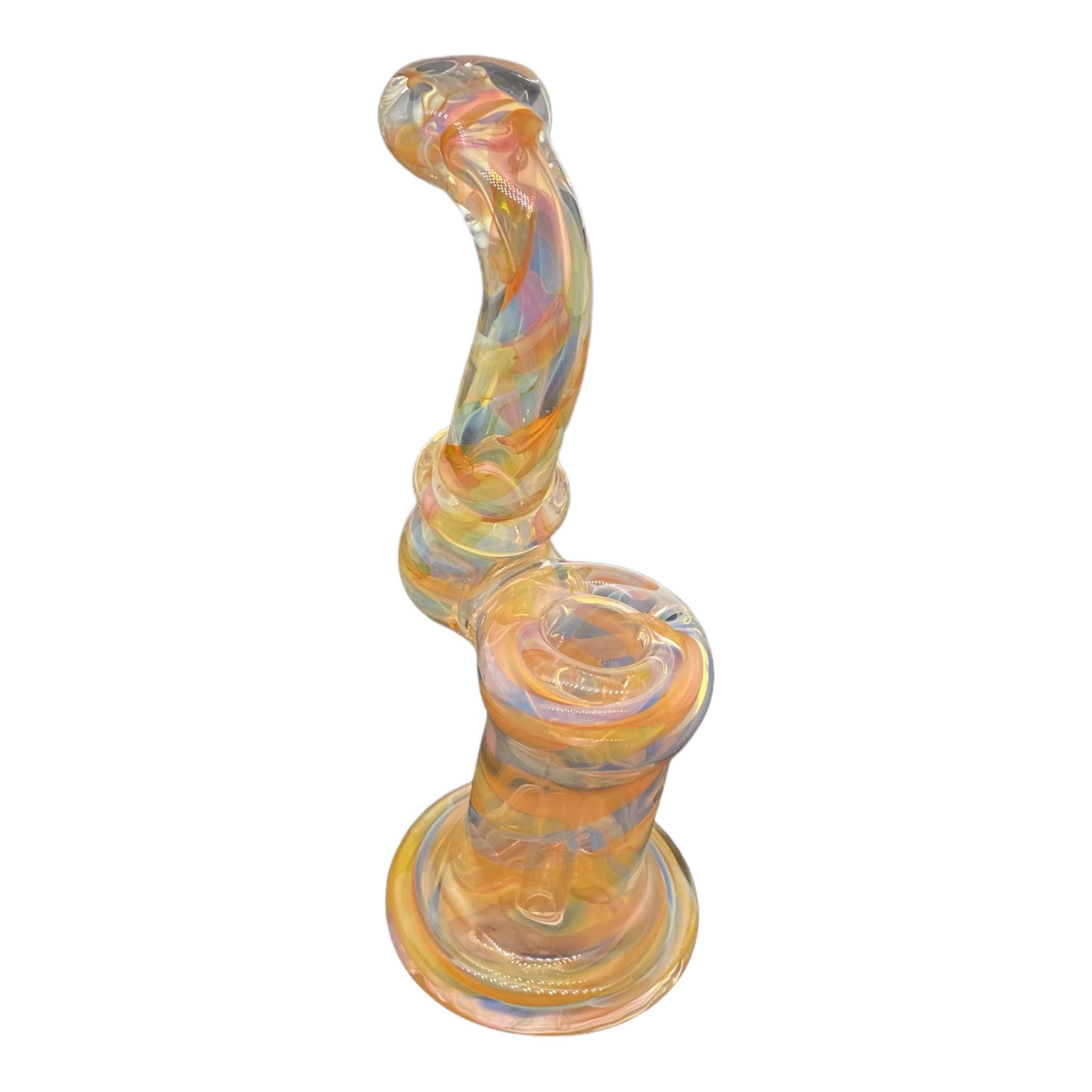 Stand Up Silver And Gold Fumed Bubbler Hammer water pipe