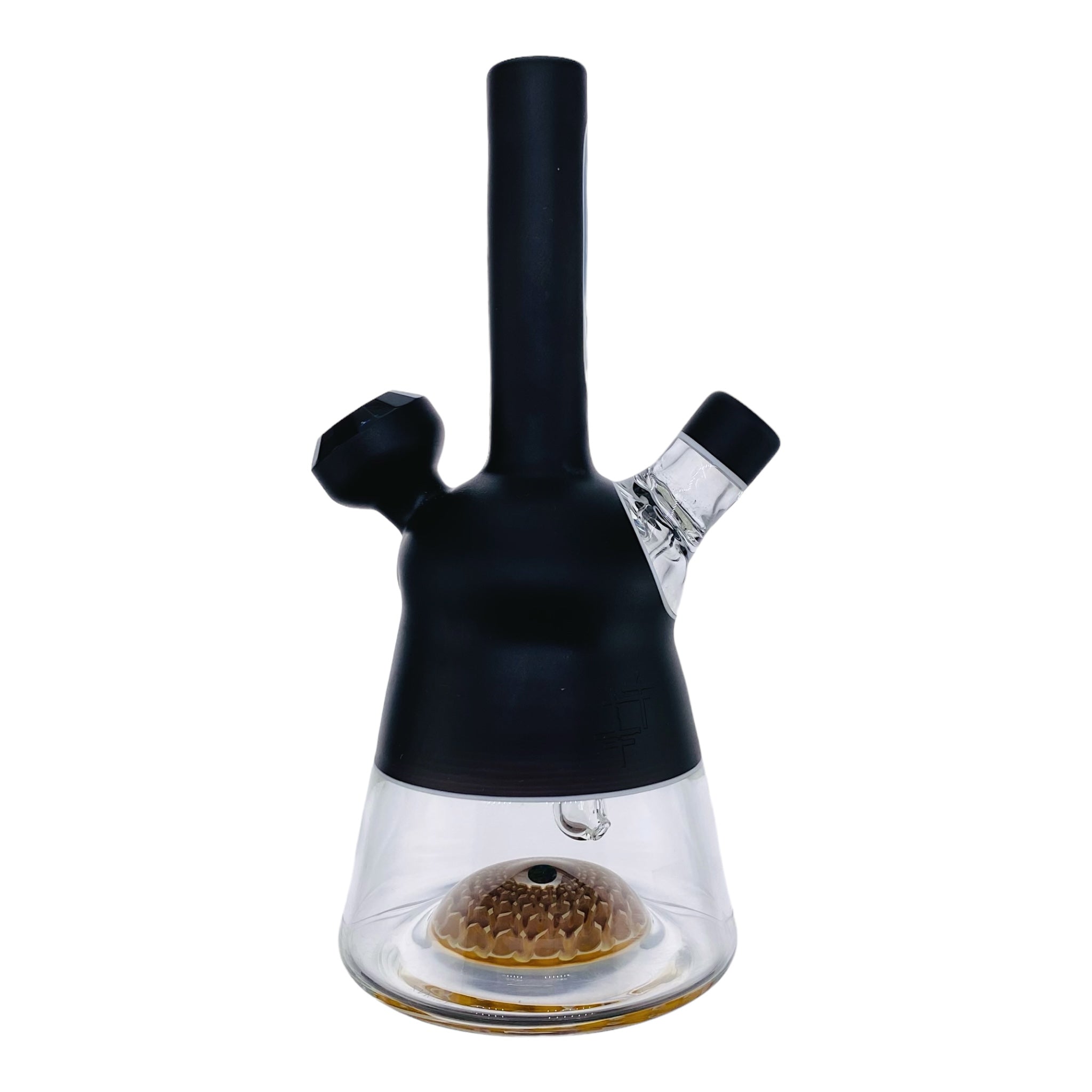 heady glass Yunk Glass Clear Carve Minitube with Windows and Faceted Opal