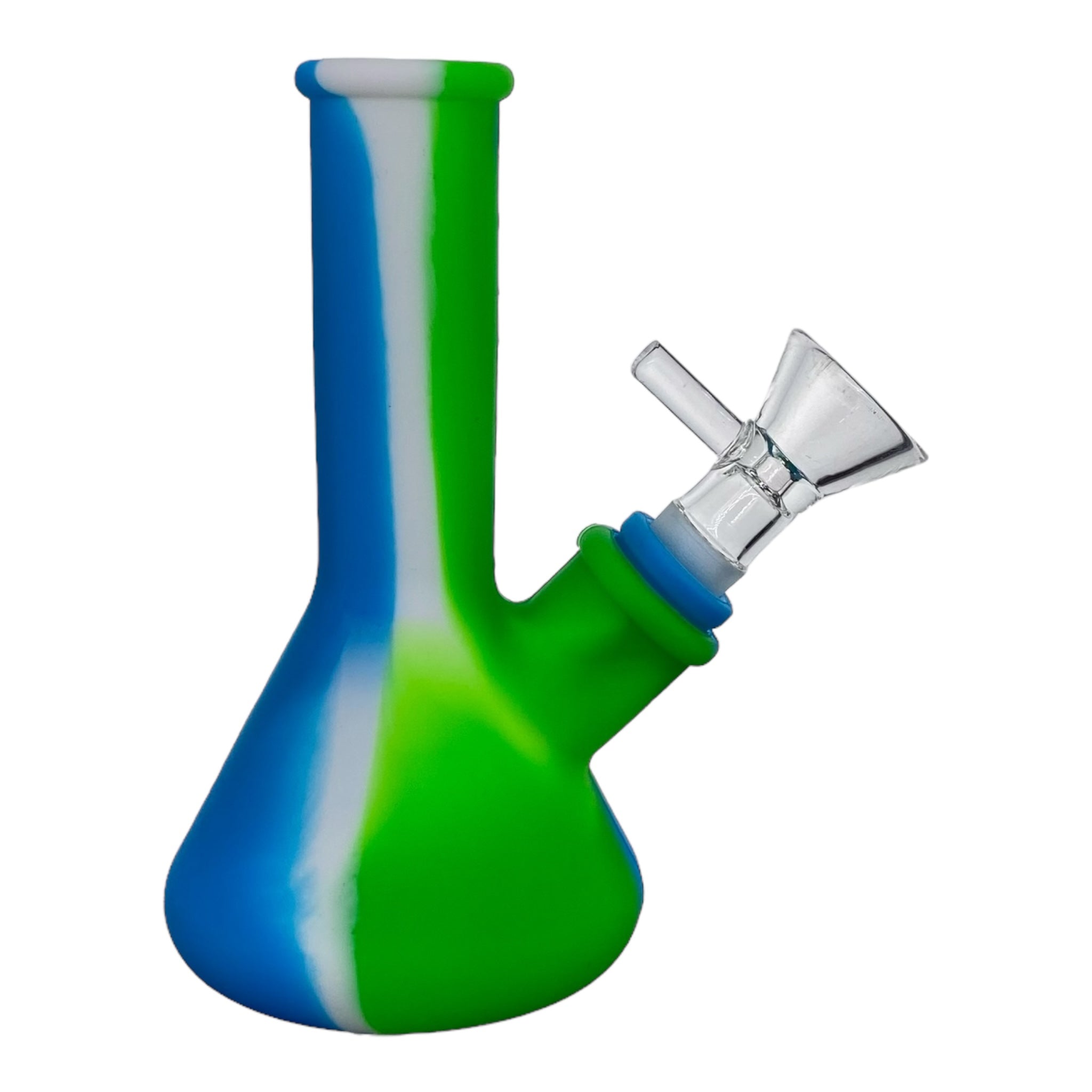 cute 5 Inch Mini Silicone Beaker Bong Blue And Green