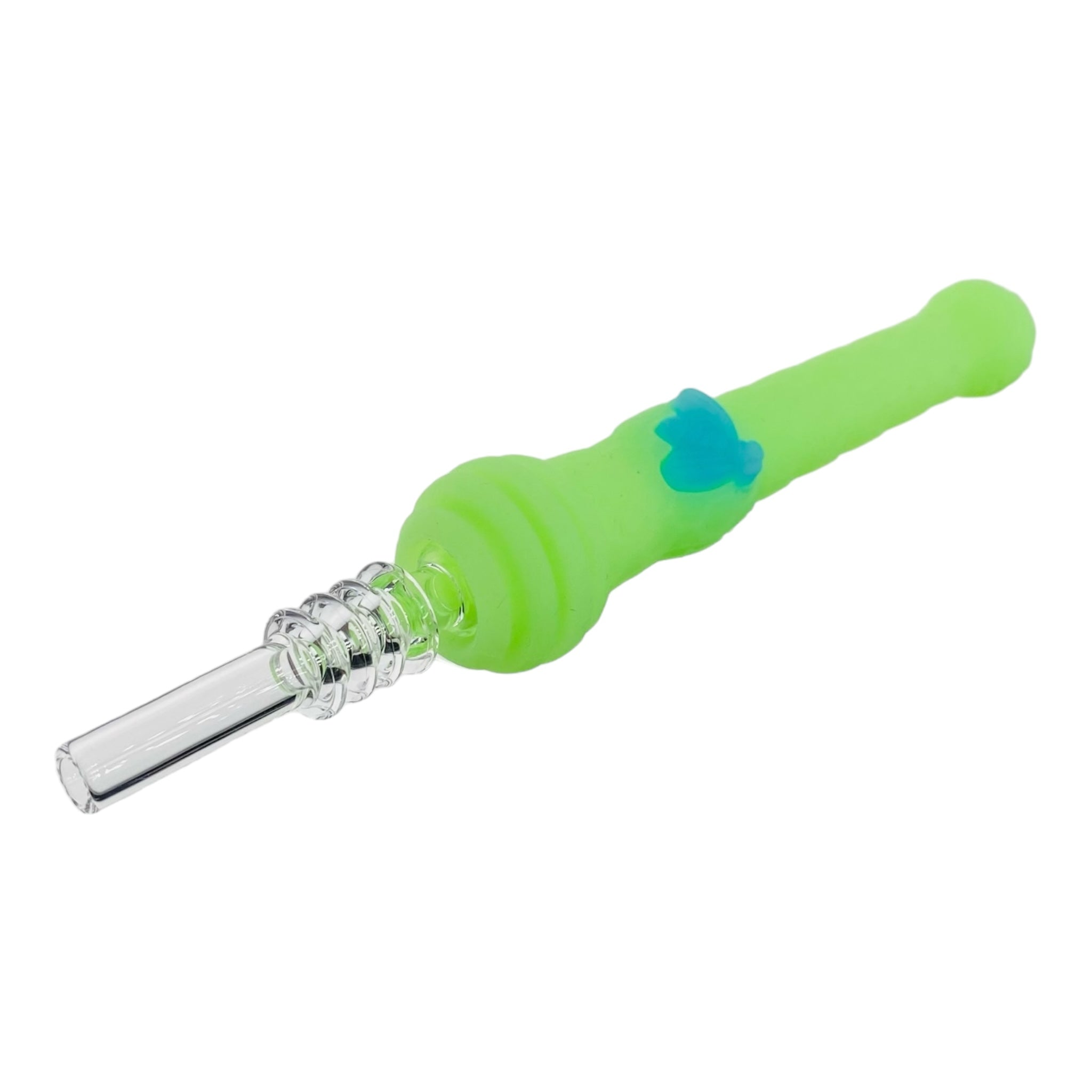 Silicone Nectar Collector With Quartz Tip 14mm Slyme Green With Honeybee