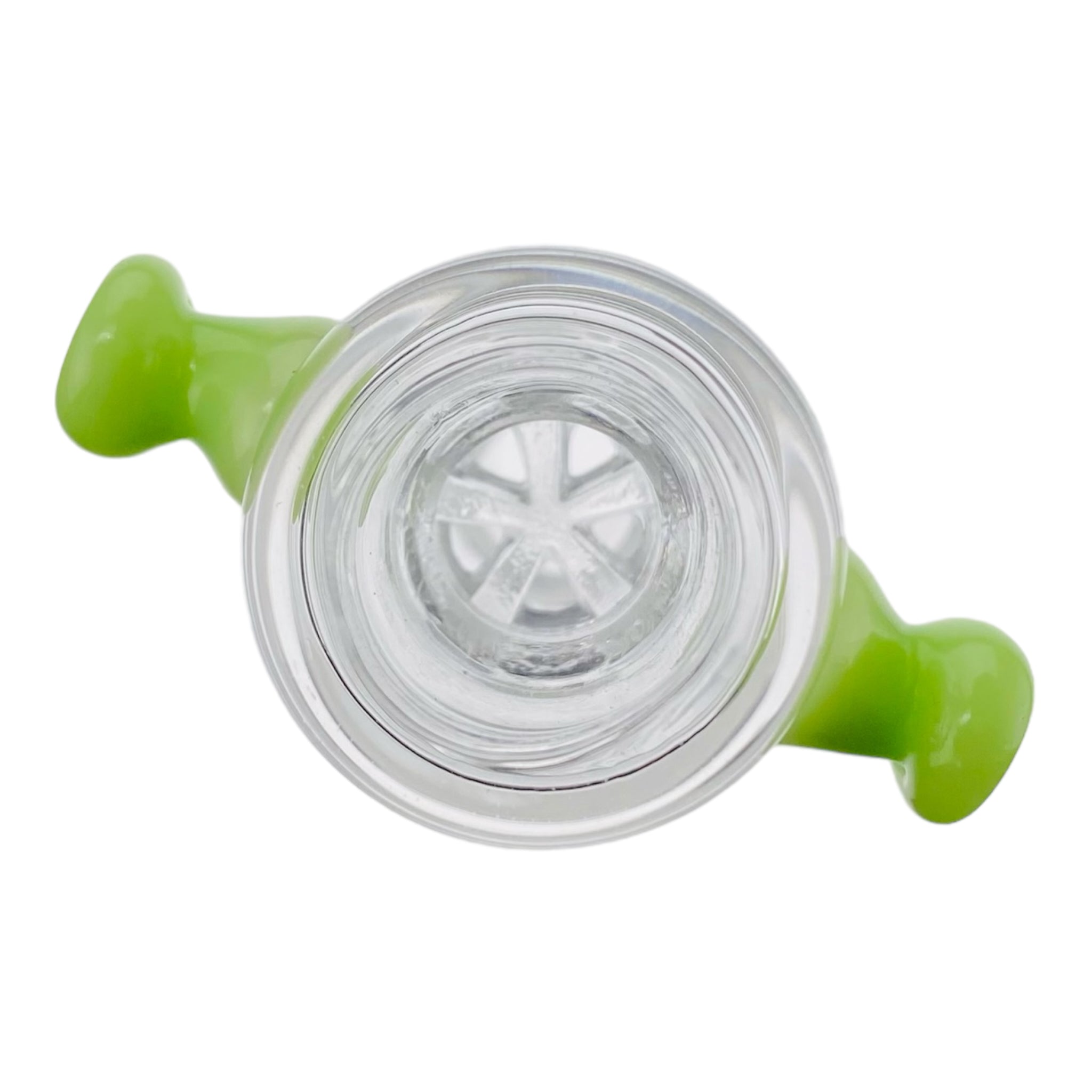 14mm Flower Bowl With Built In Multi Hole Screen Slyme Green Handles