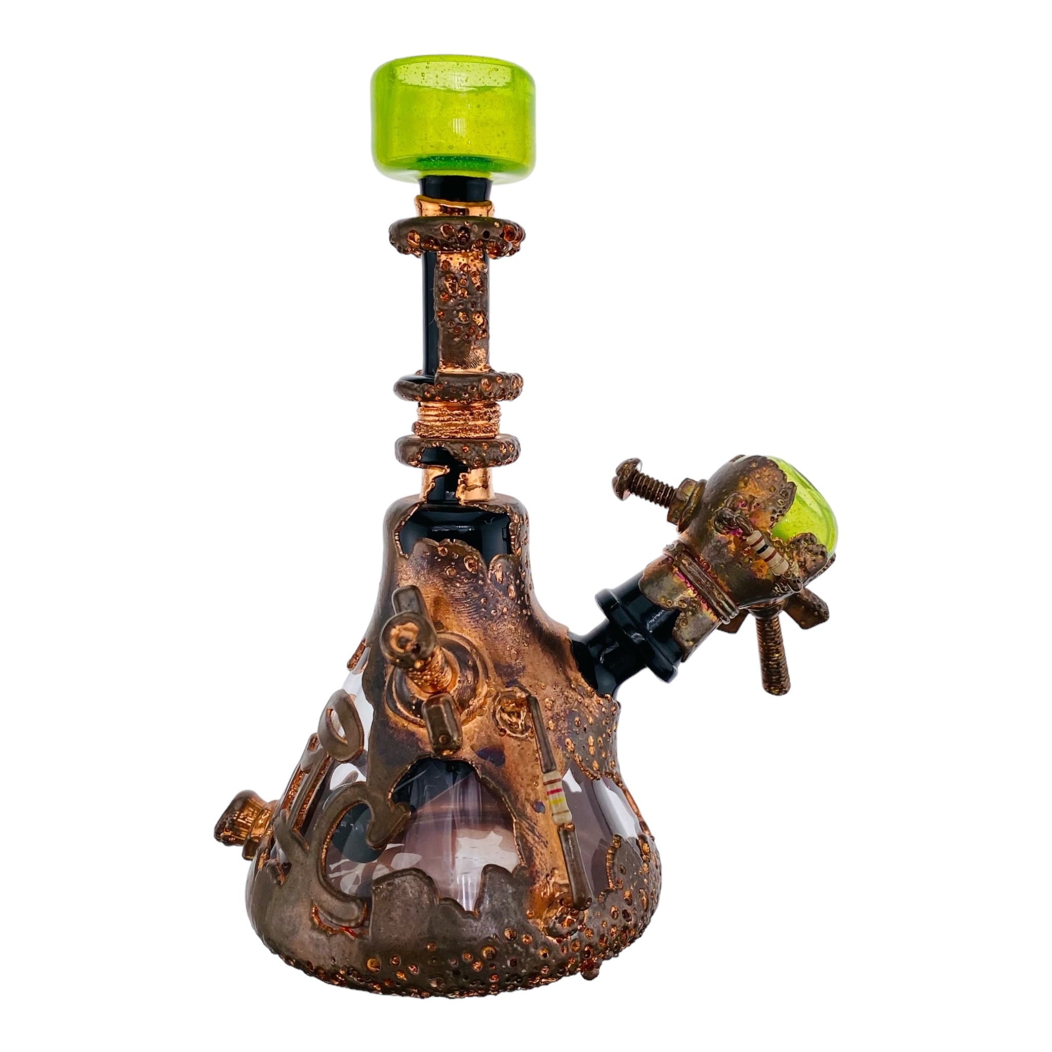 heady glass dab rig by Snic Barnes Glass - Copper Electroformed Glass Dab Rig for sale