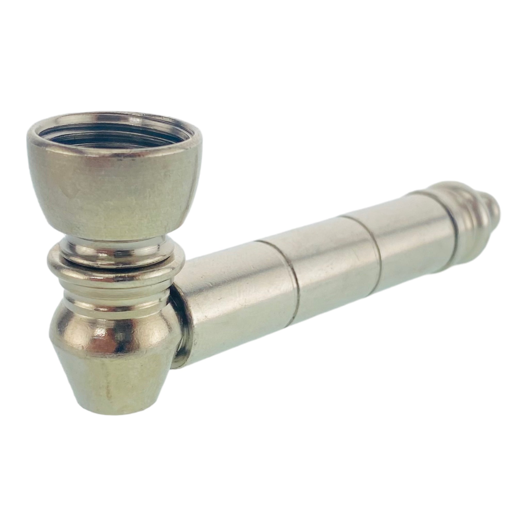 Metal Hand Pipes - Silver Basic Aluminum And Brass Metal Pipe With Small Chamber