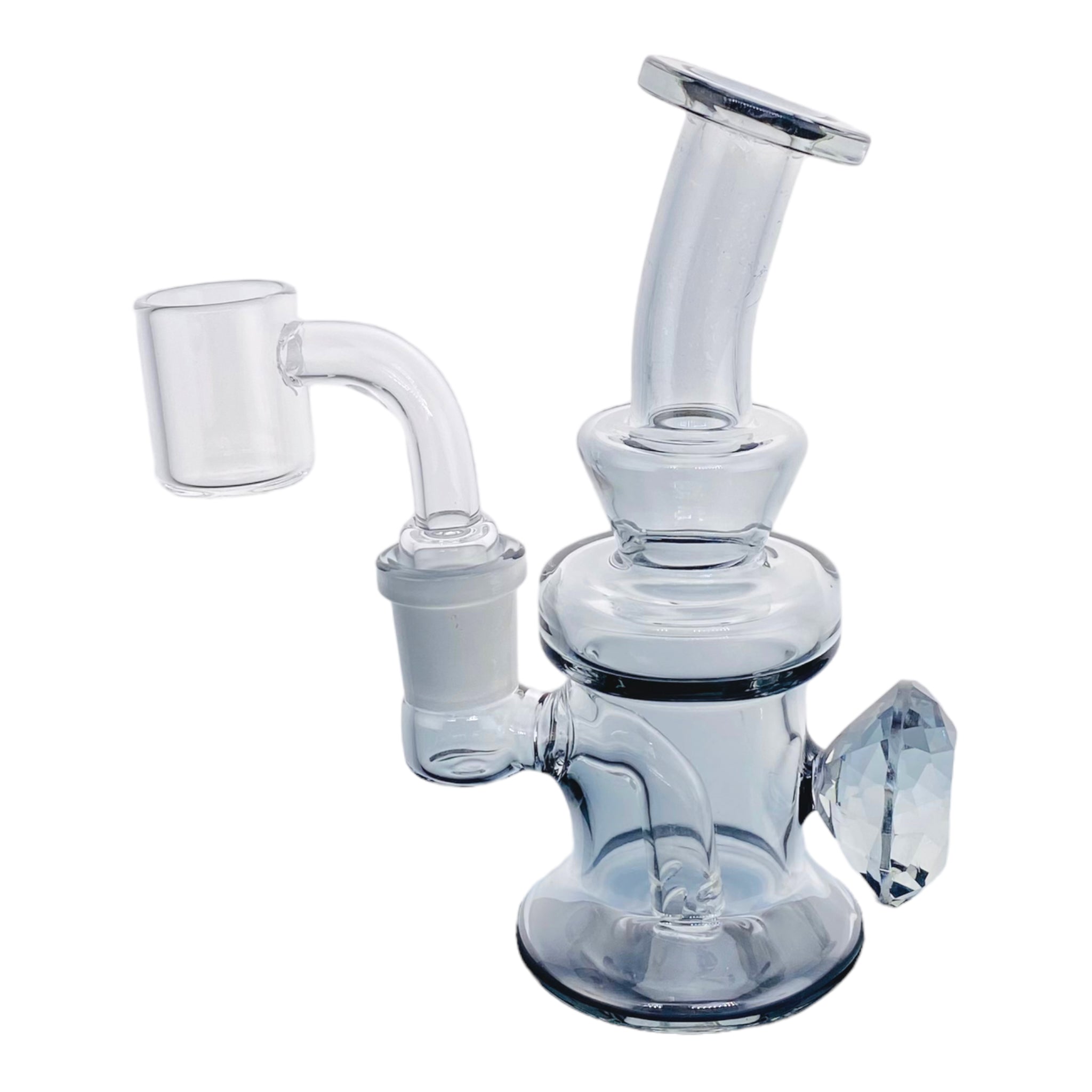 Shadow Black Mini Dab Rig With Faceted Diamond