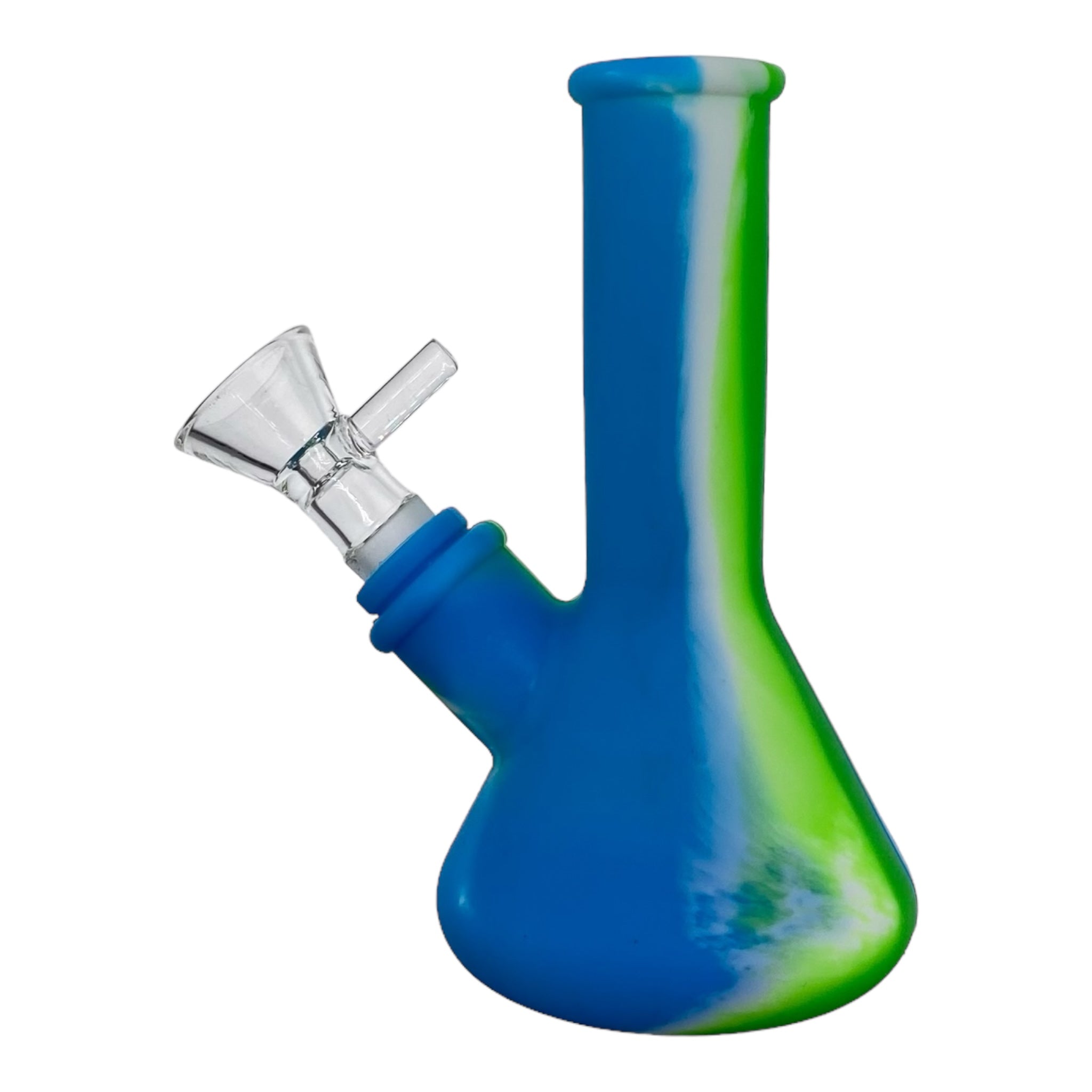 5 Inch Mini Silicone Beaker Bong Blue And Green for sale
