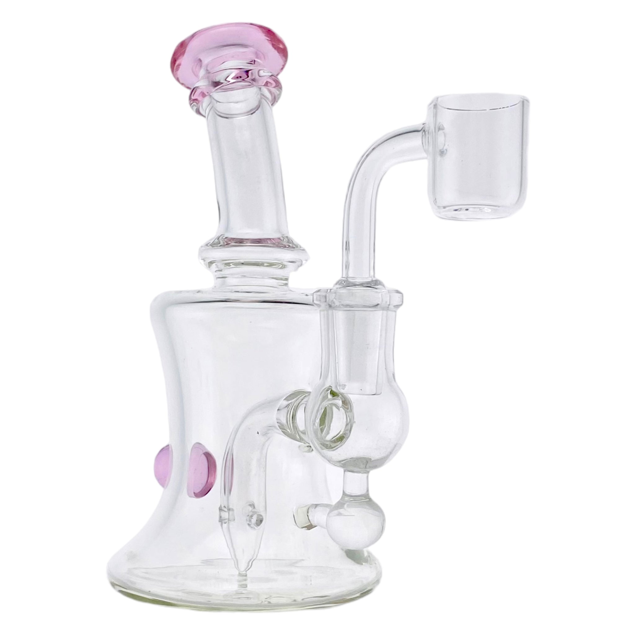 Mini Dab Rig With Pink Mouthpiece And Marble