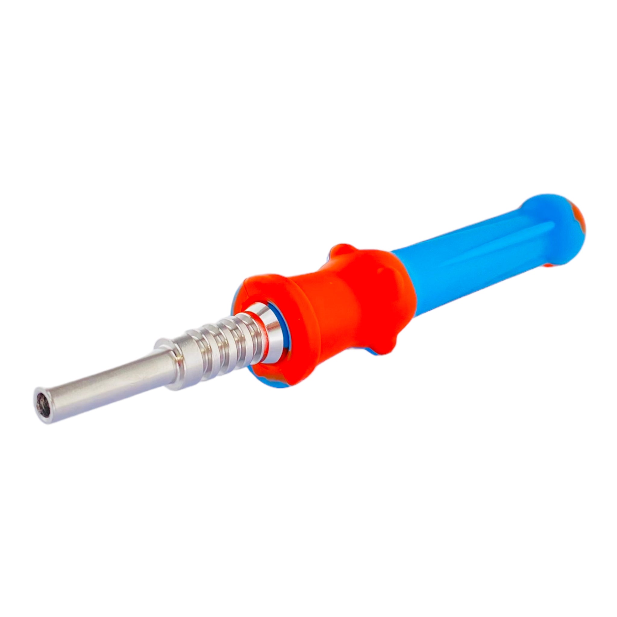 14mm Blue and Orange Silicone Nectar Collector With Titanium Tip