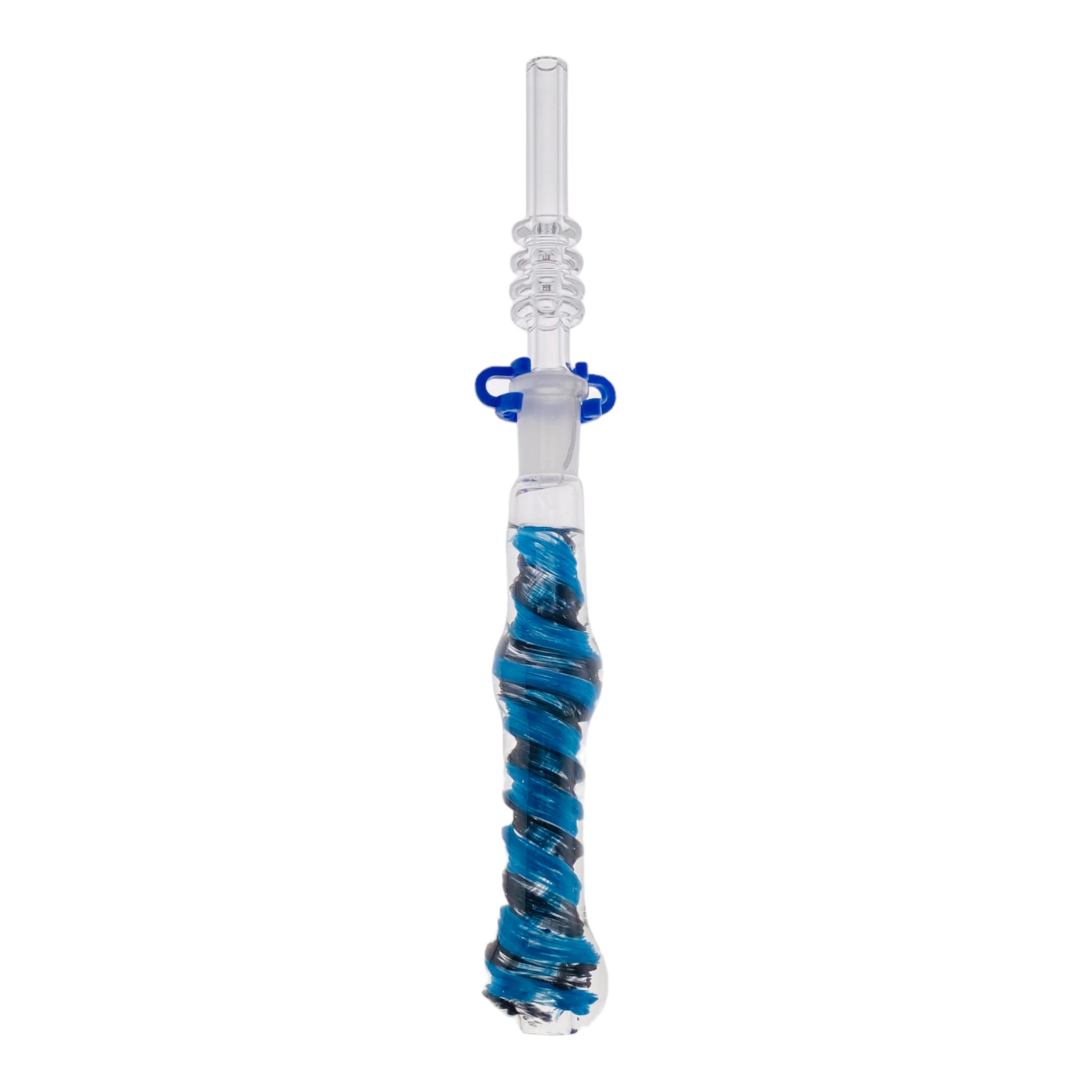 10mm Nectar Collector - Blue And Black Inside Out With 10mm Quartz Tip