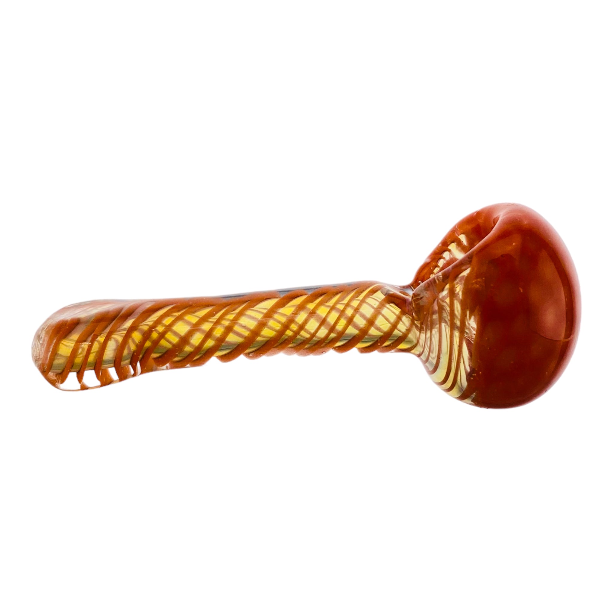 Color Changing Glass Spoon Pipe With Orange Twist And Honeycomb End