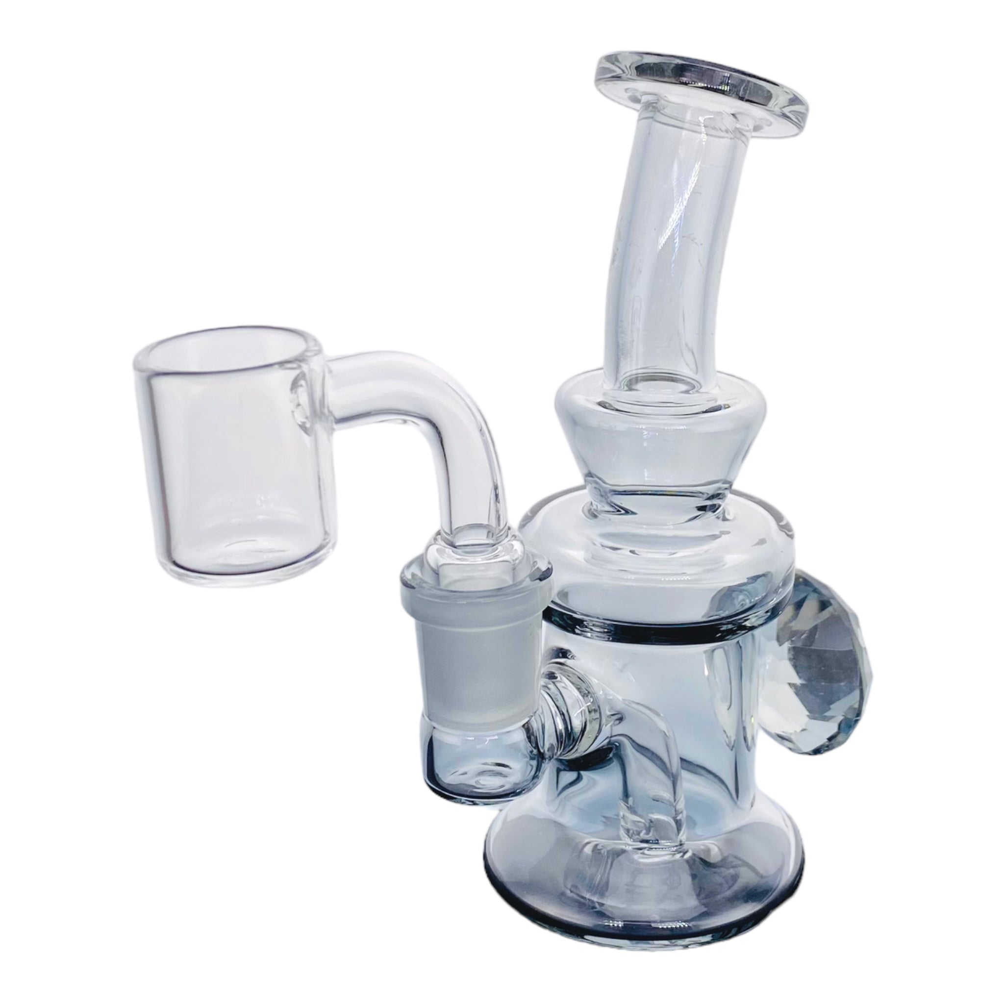 Shadow Black Mini Dab Rig With Faceted Diamond