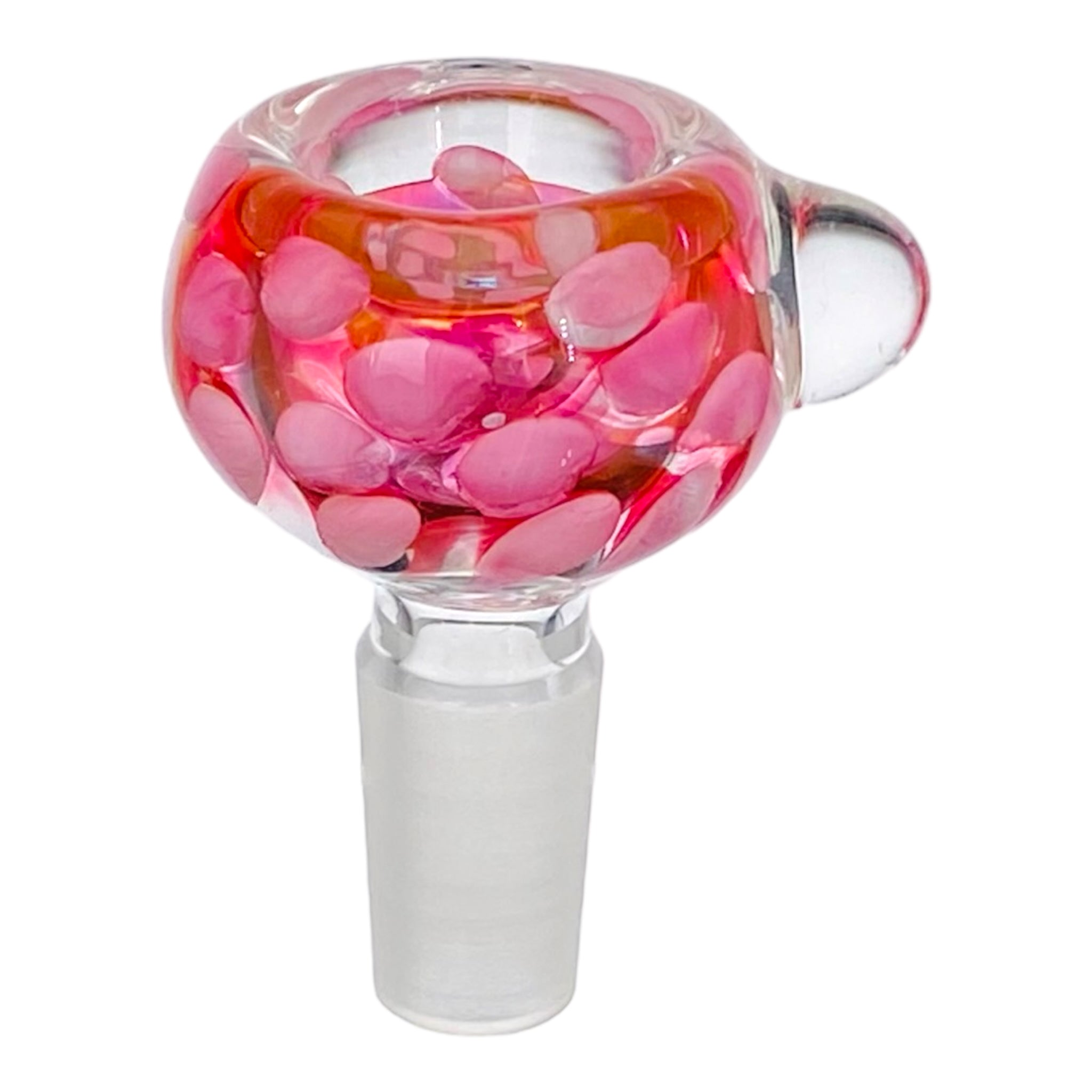 14mm Flower Bowl - Pink Fuming Implosion Dot Stack