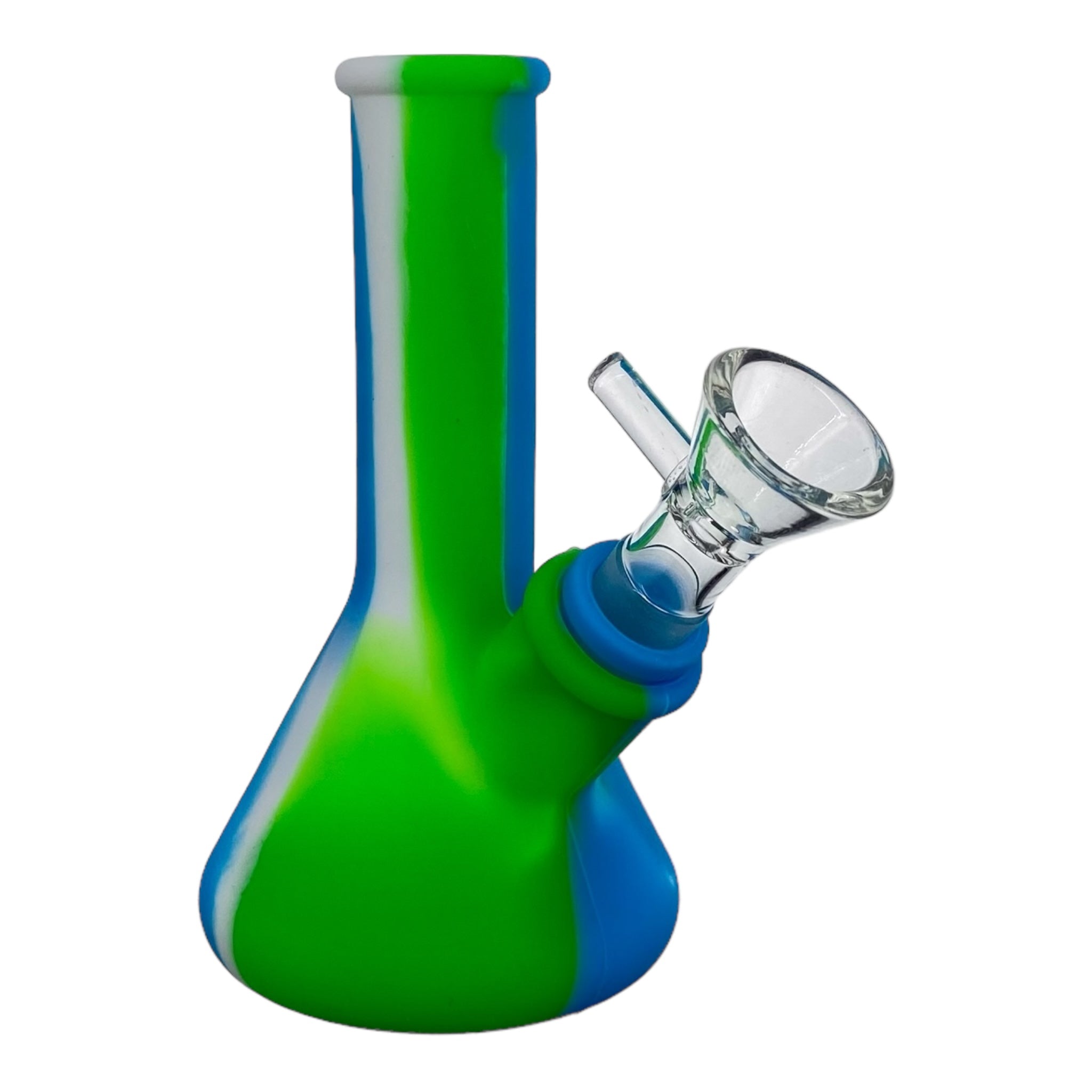 5 Inch Mini Silicone Beaker Bong Blue And Green for sale