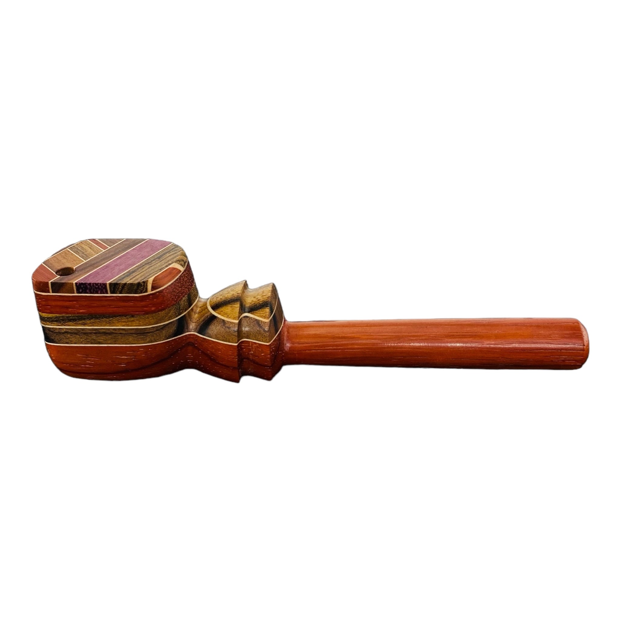 Wood Hand Pipe - Long Stem Wood Pipe With Swivel Lid