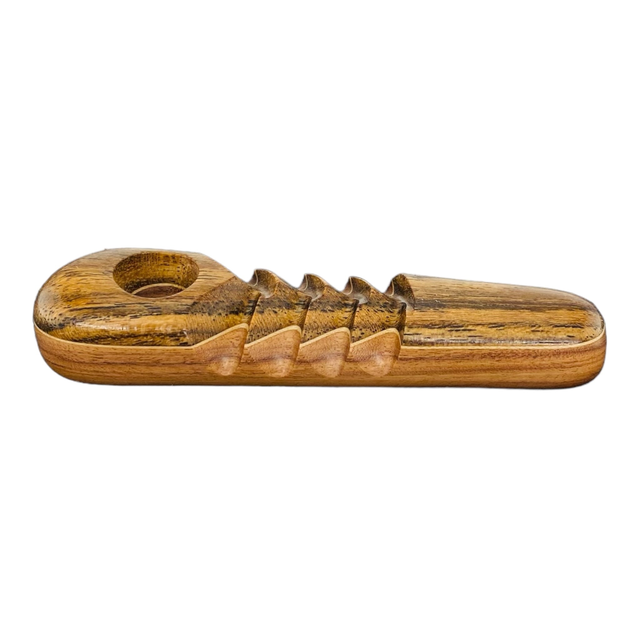 Wood Hand Pipe - Oval With Double Notch Hand Pipe