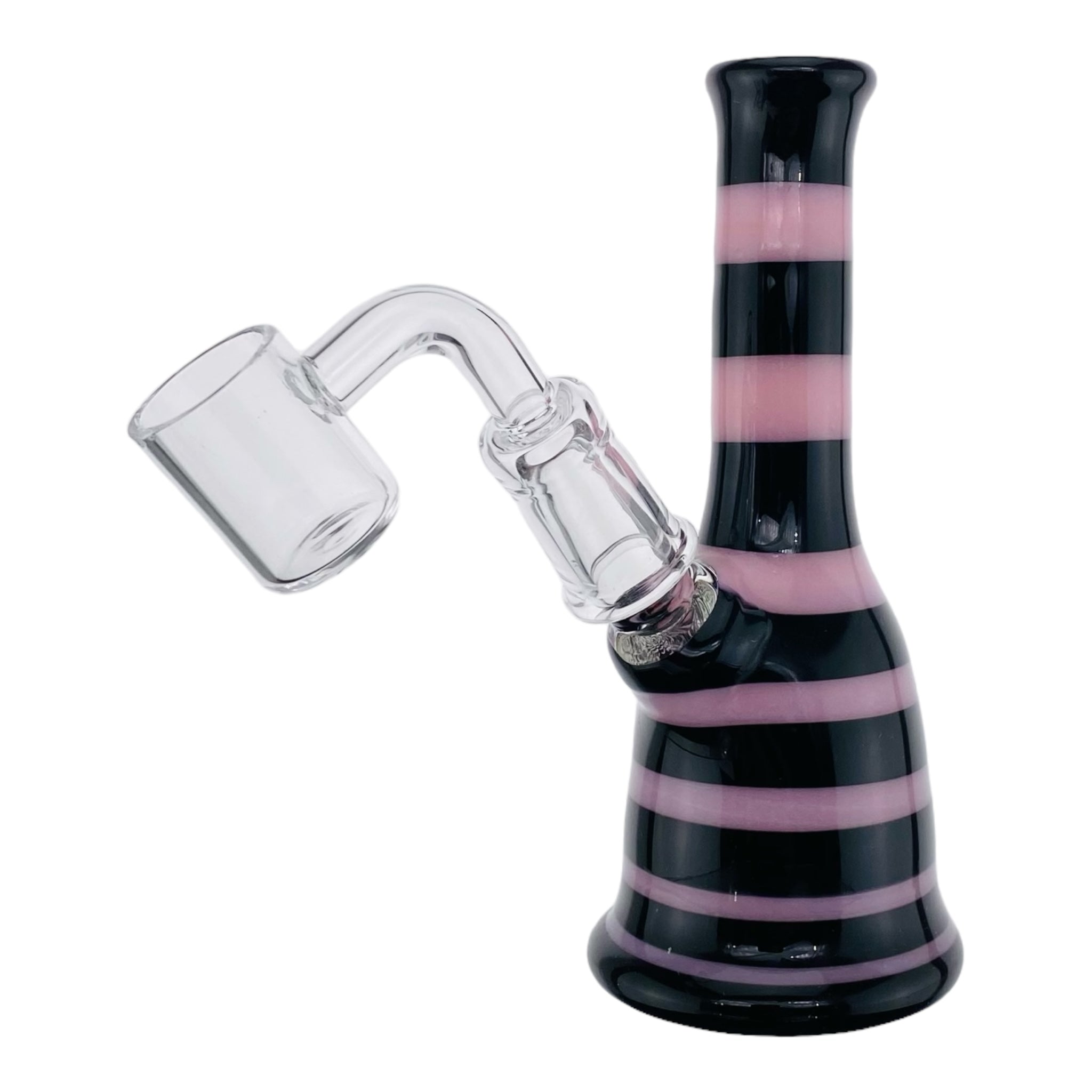 cute and girly heady glass Pink And Black Mini Custom Dab Rig for sale