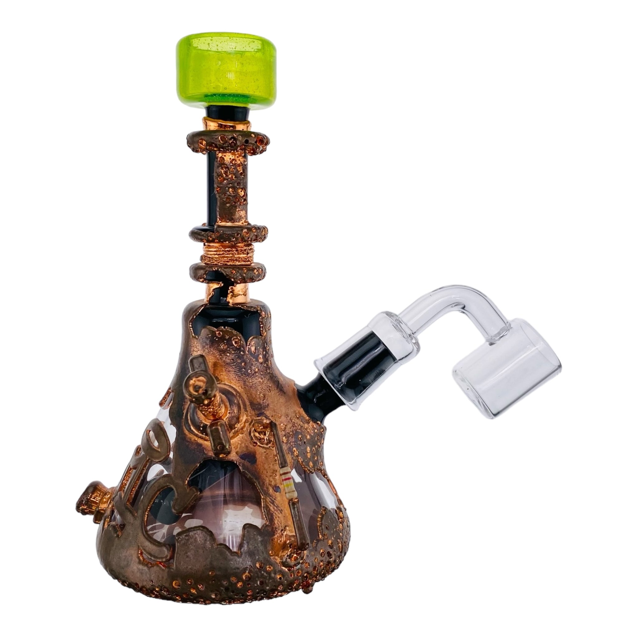 heady glass dab rig by Snic Barnes Glass - Copper Electroformed Glass Dab Rig for sale