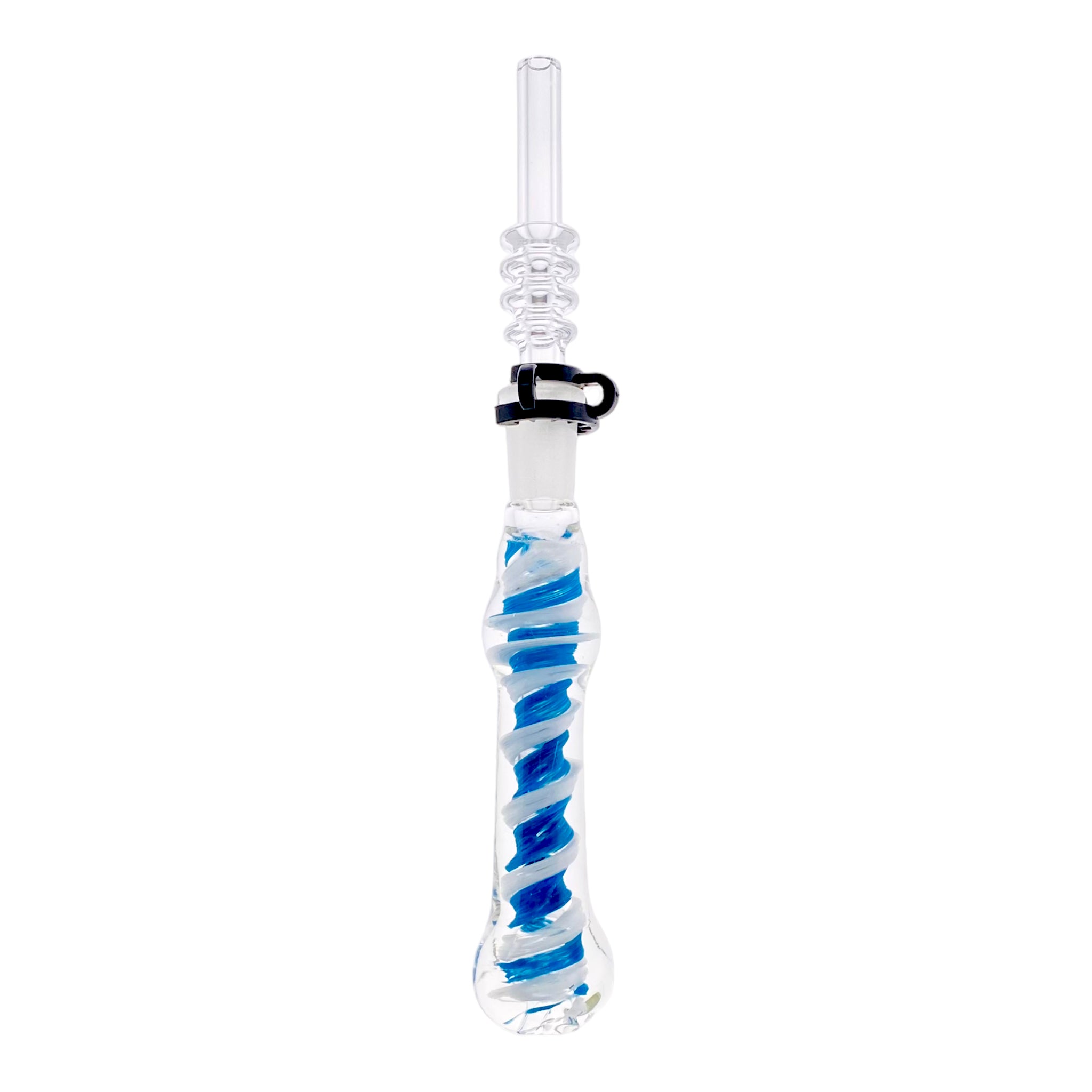 10mm Nectar Collector - Blue And White Inside Out With 10mm Quartz Tip